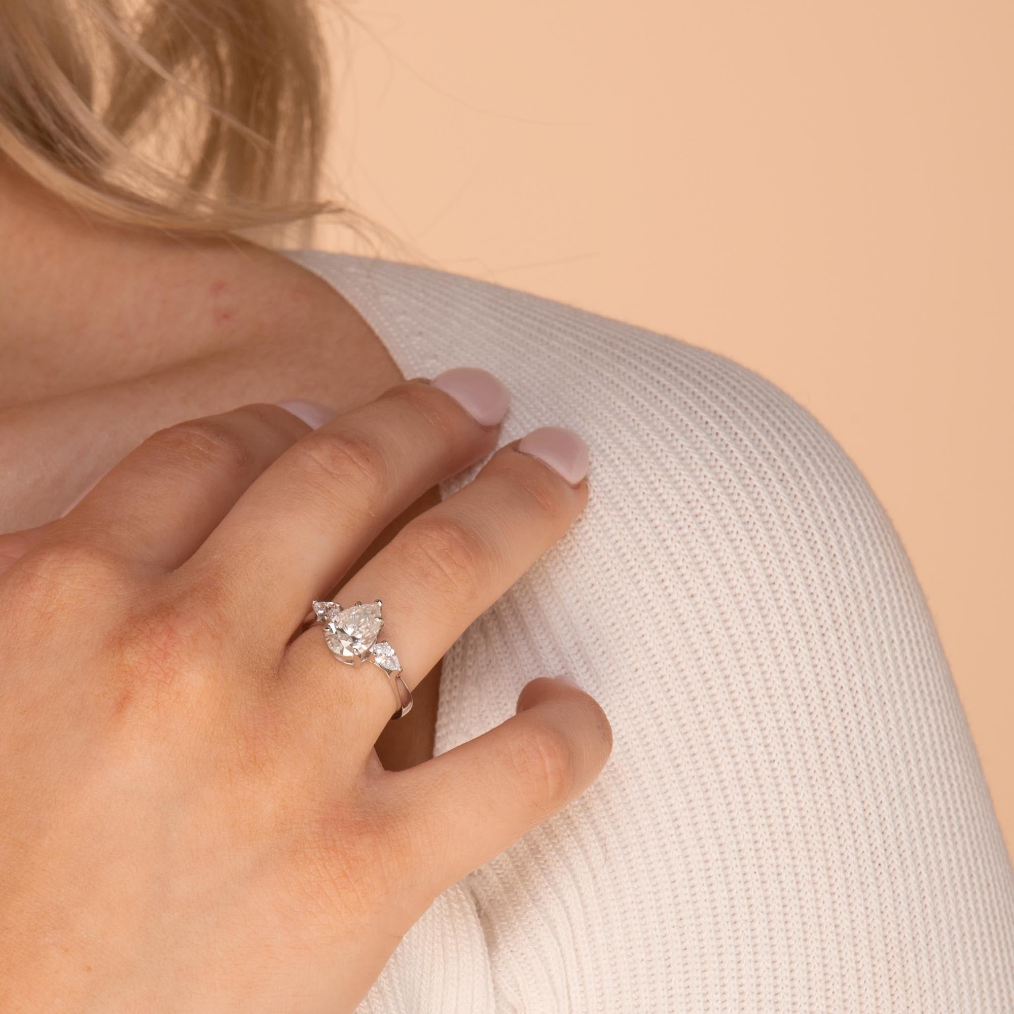 1.0 ct Teardrop Moissanite Diamond Ring - Camile & Stone