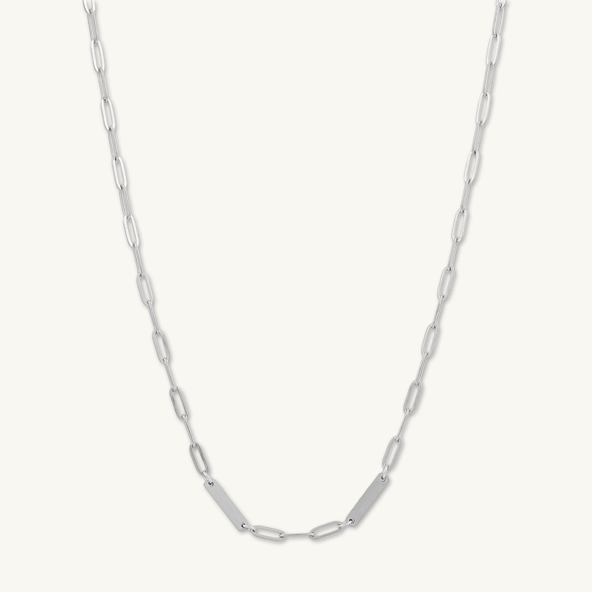 2 Bar Paper link Engraved Necklace - Camile & Stone