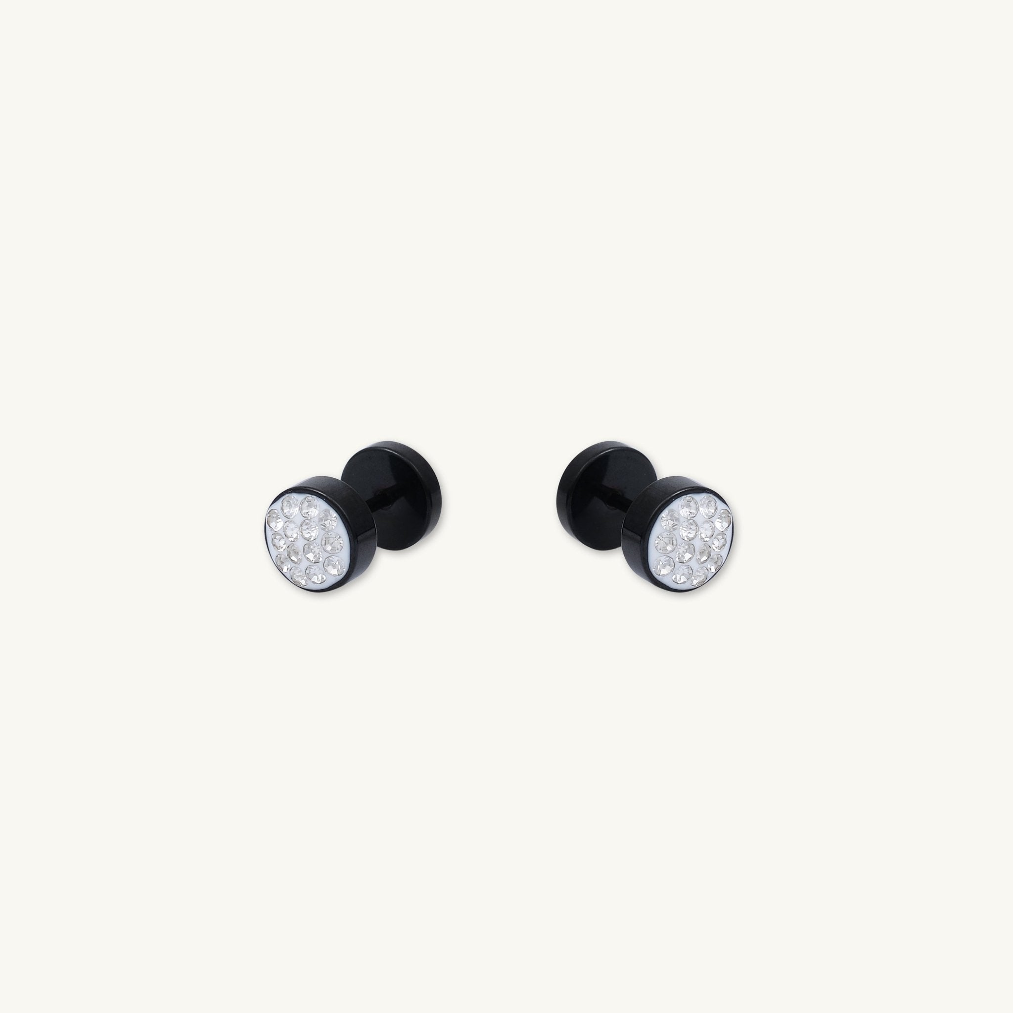 8mm Unisex Circle Crystal Stud Earrings - Camile & Stone