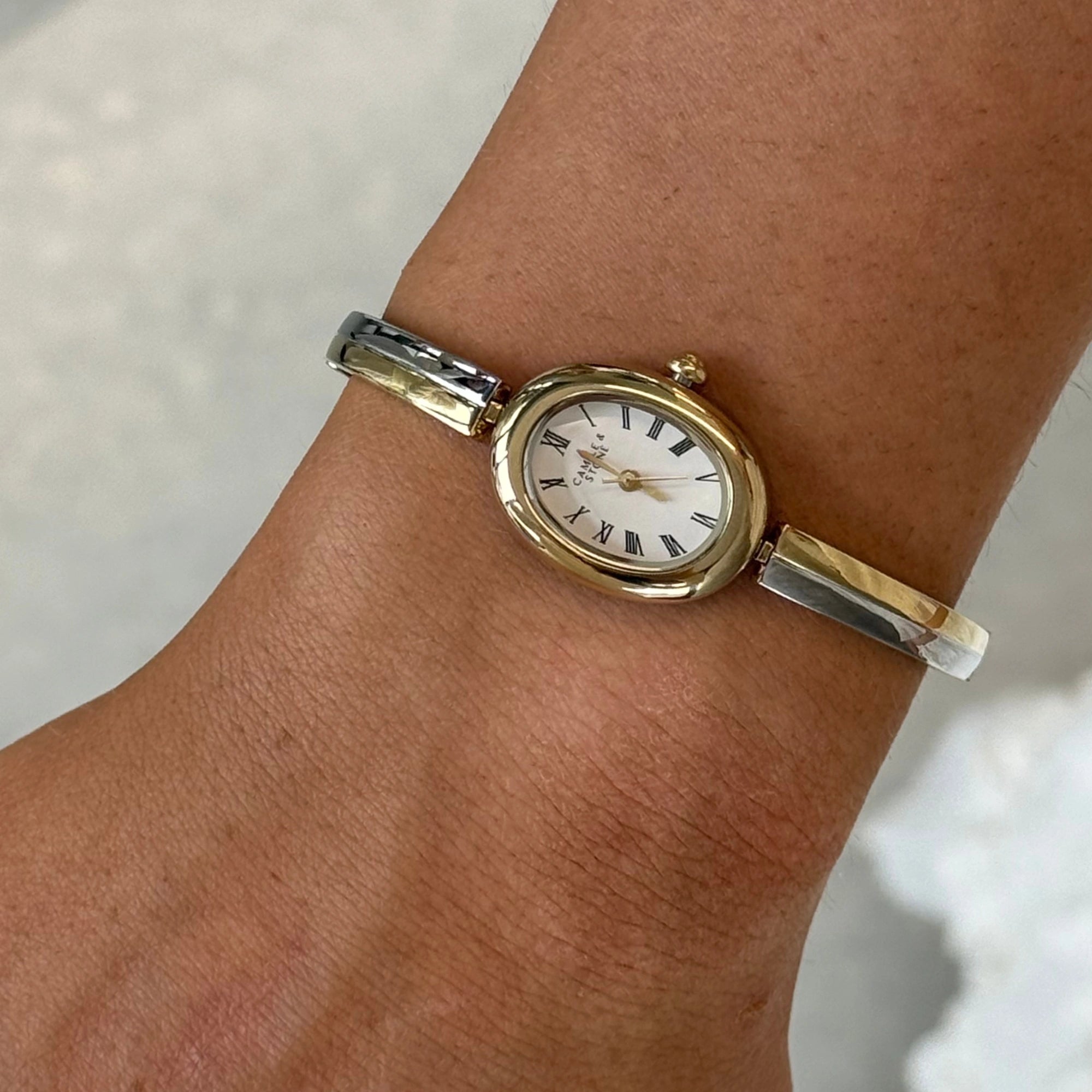Audrey Two-Tone Oval Watch | Gold