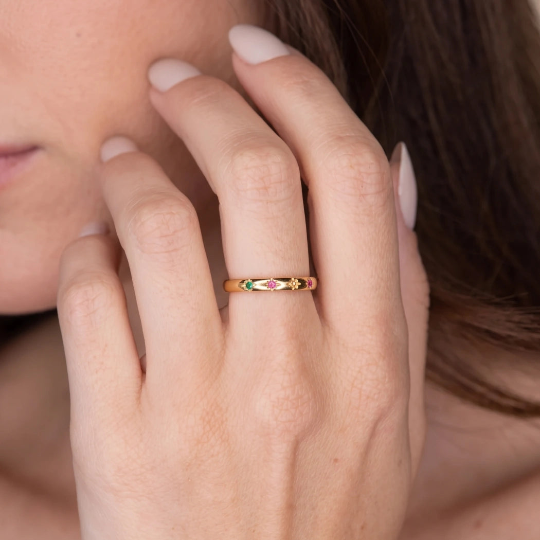 Ruby & Amber North Star Ring