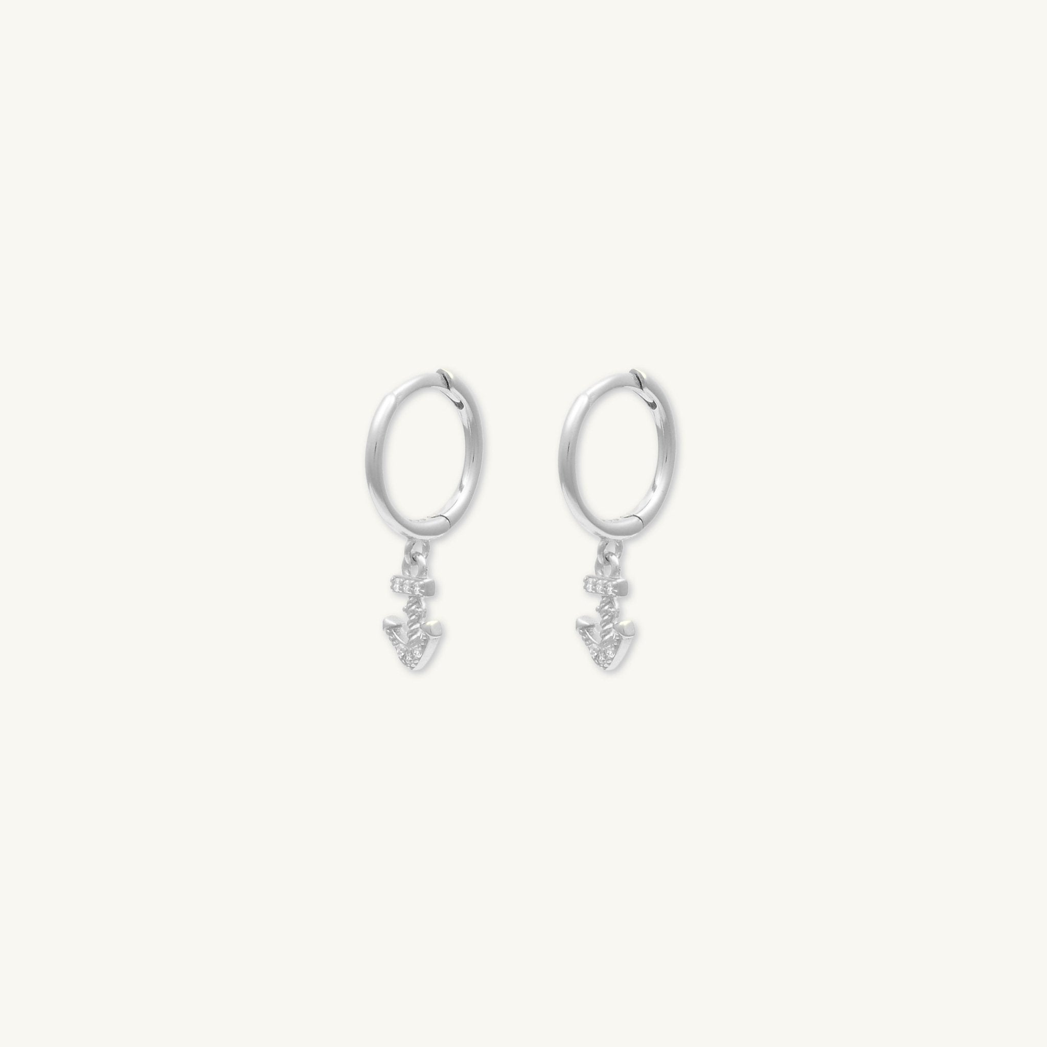 Anchor Sapphire Huggie Earrings - Camile & Stone