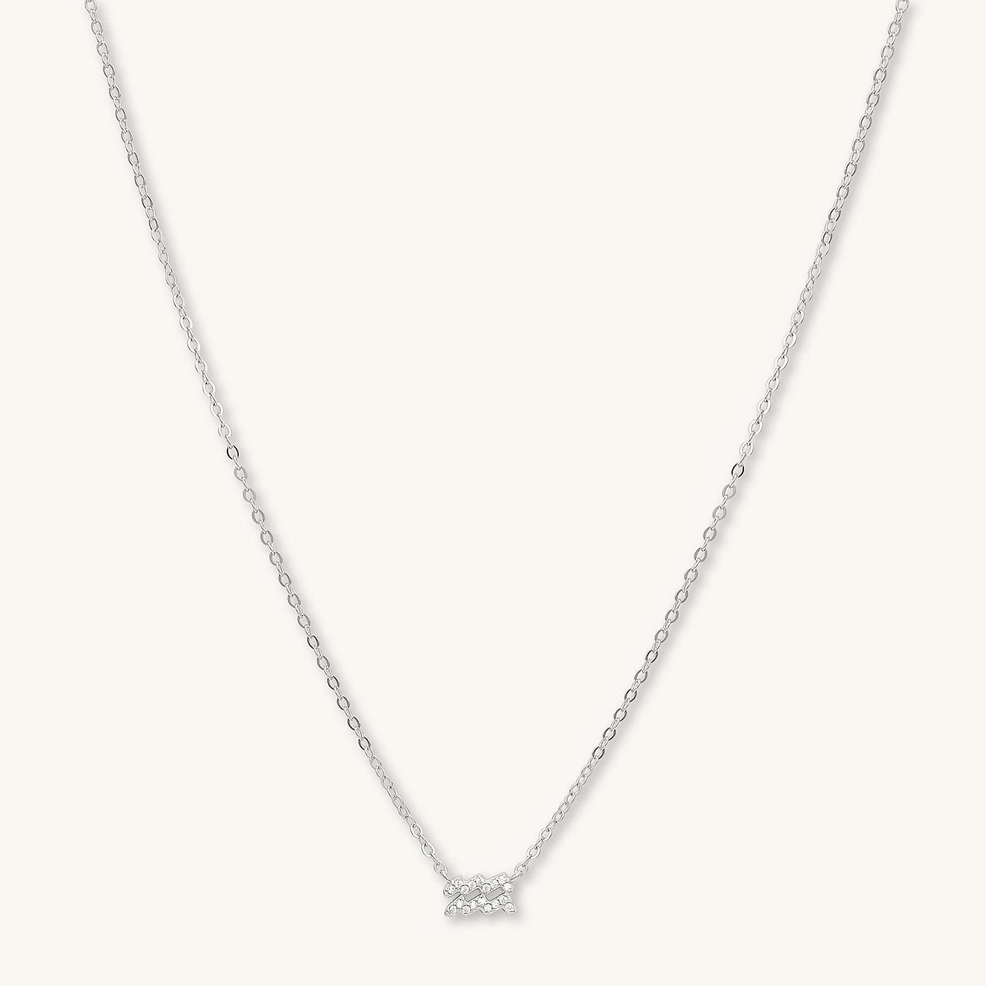 Aquarius Sapphire Charm Zodiac Star Sign Necklace - Camile & Stone