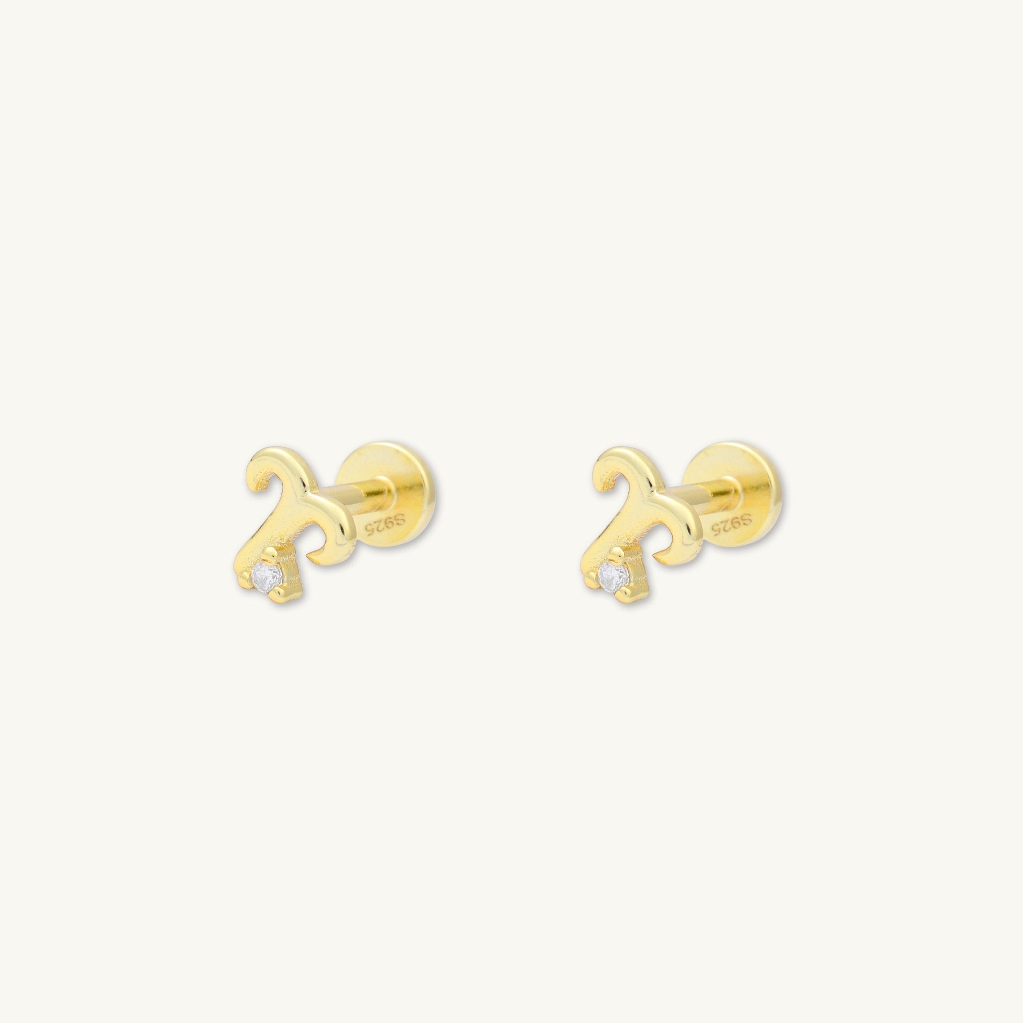 Aries Zodiac Star Sign Flat Back Earrings - Camile & Stone