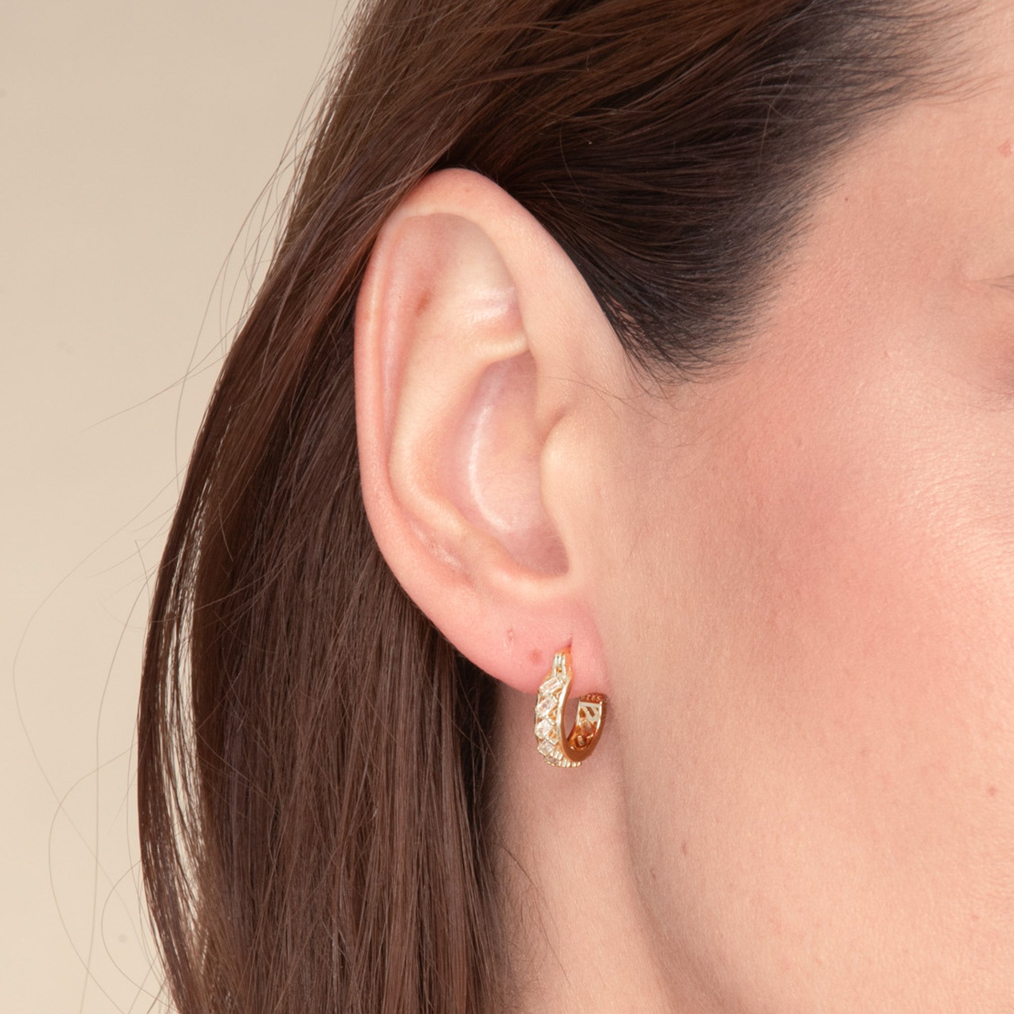 Baguette Sapphire Hoop Earrings - Camile & Stone