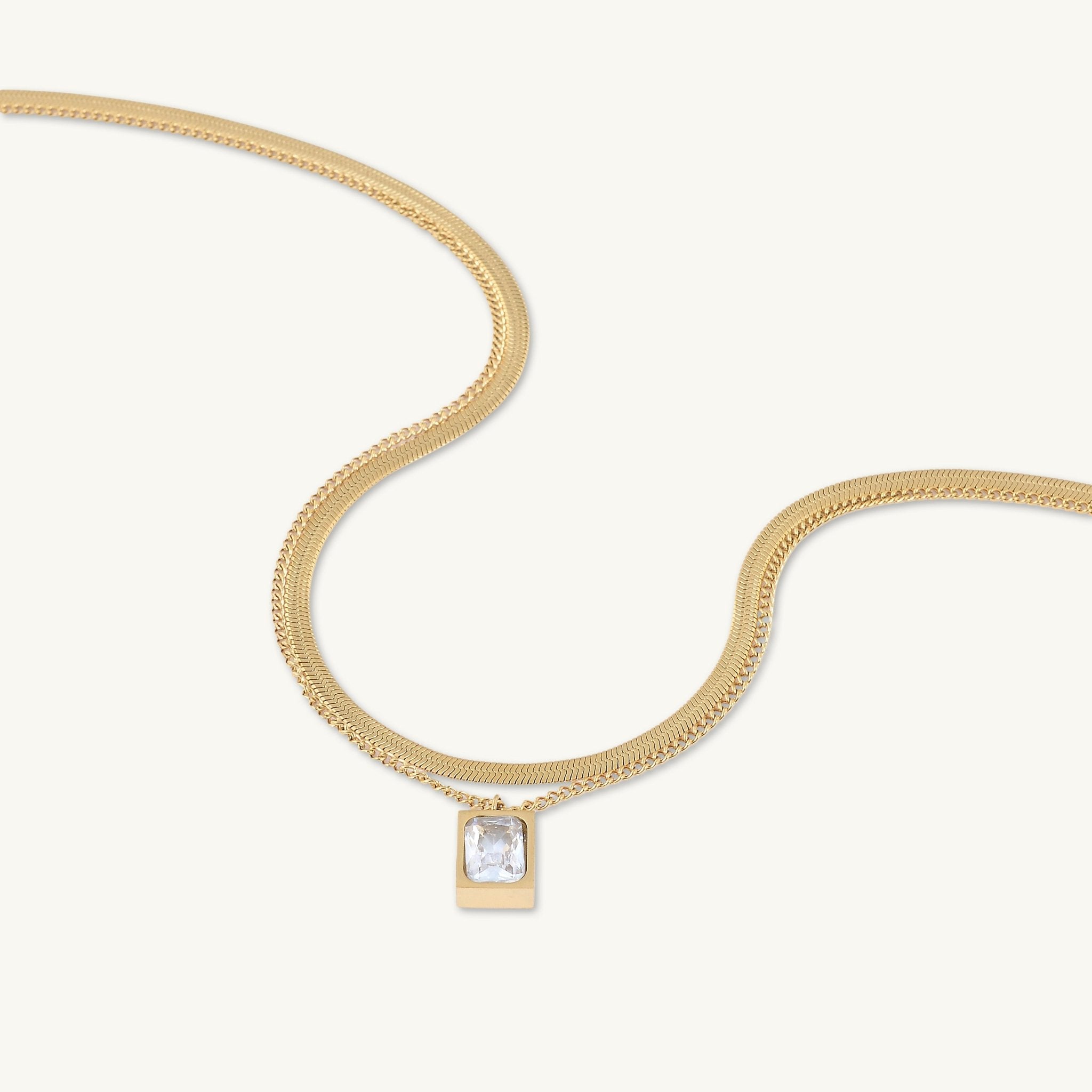 Baguette Snake Layered Necklace - Camile & Stone