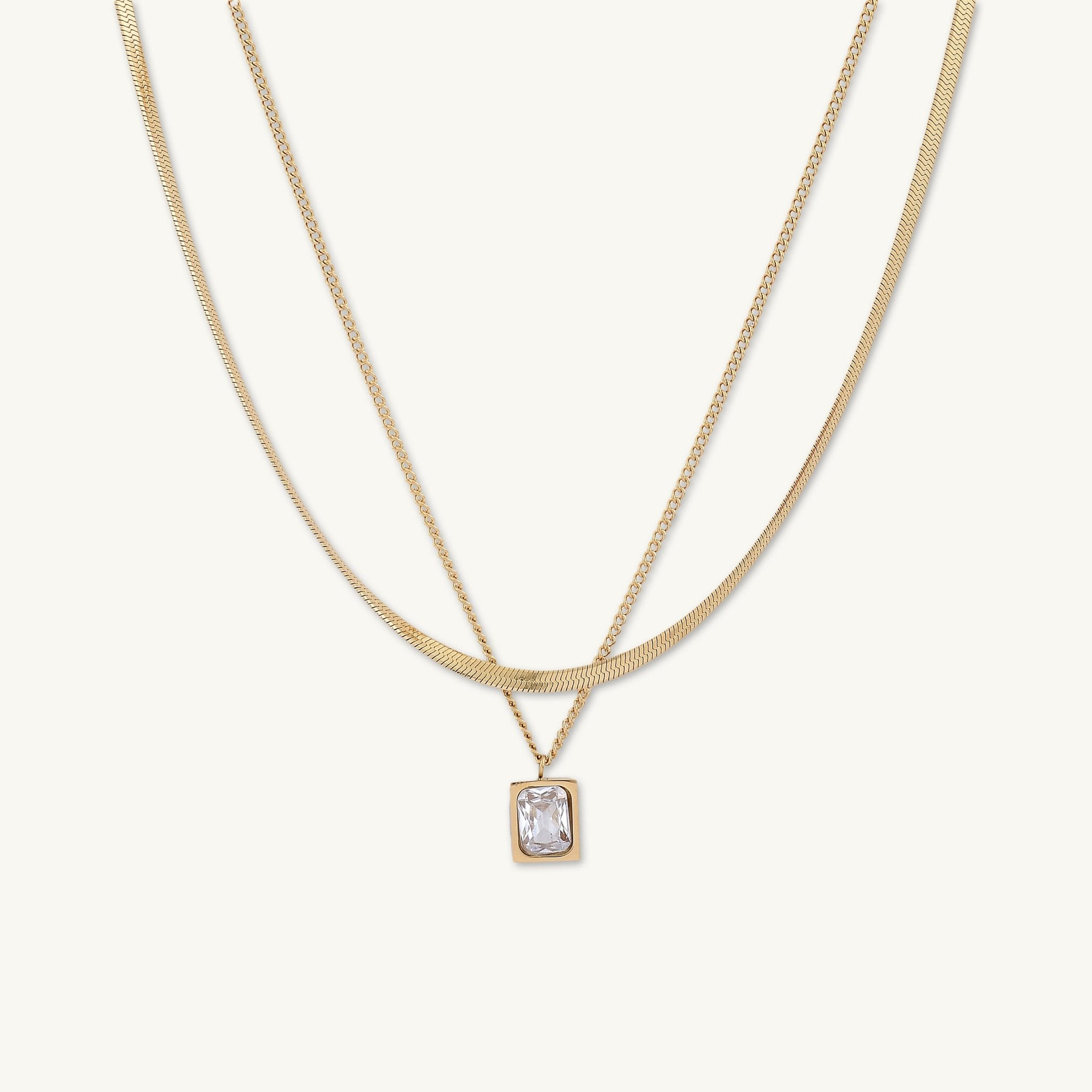 Baguette Snake Layered Necklace - Camile & Stone