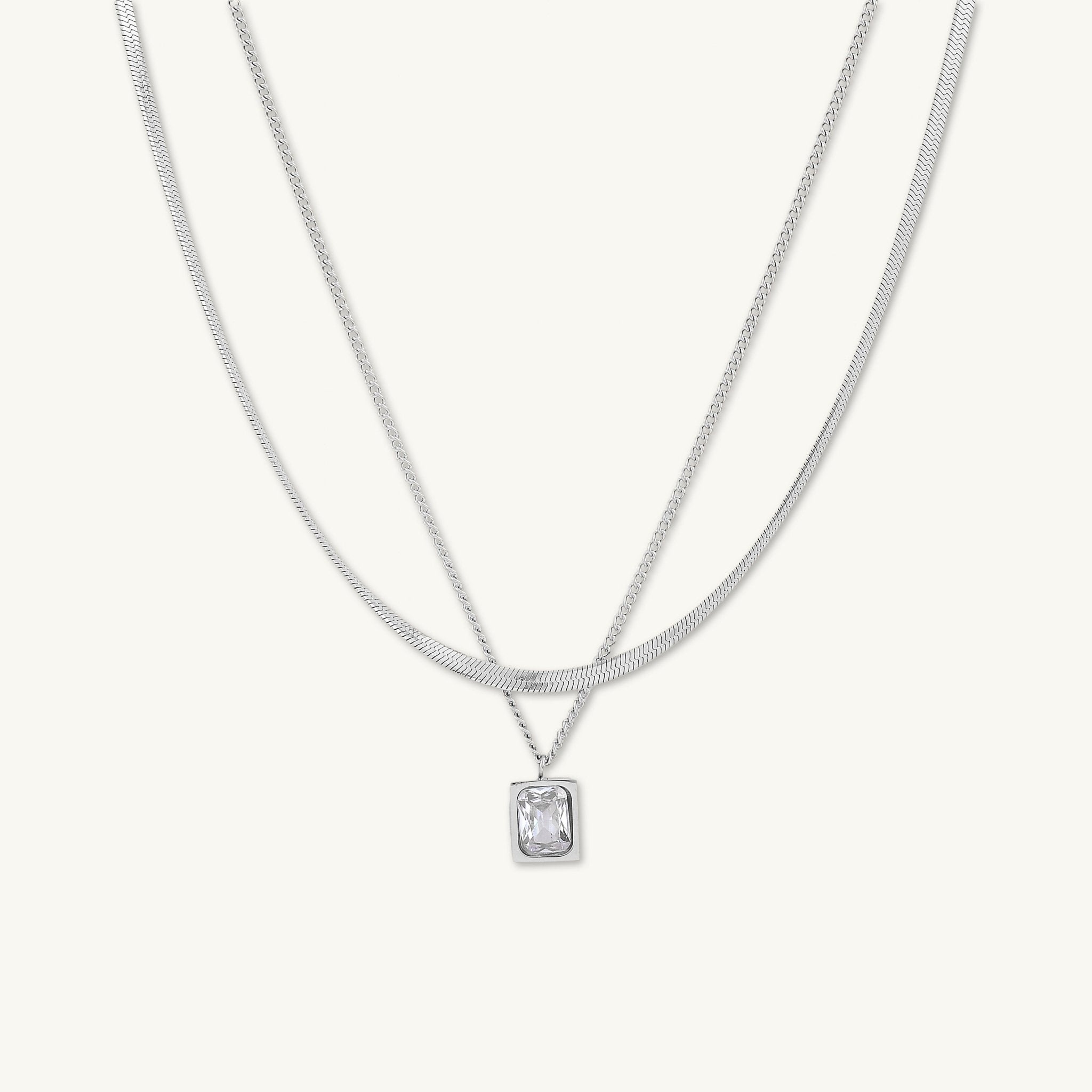 Baguette Snake Layered Necklace - Camile & Stone