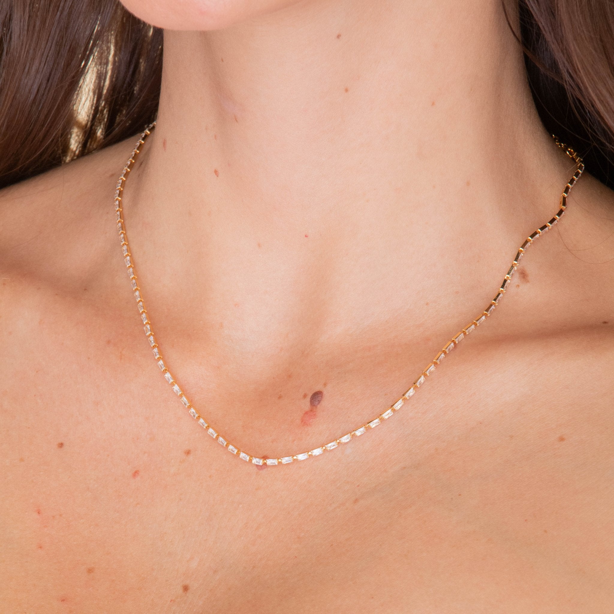 Baguette Tennis Necklace - Camile & Stone