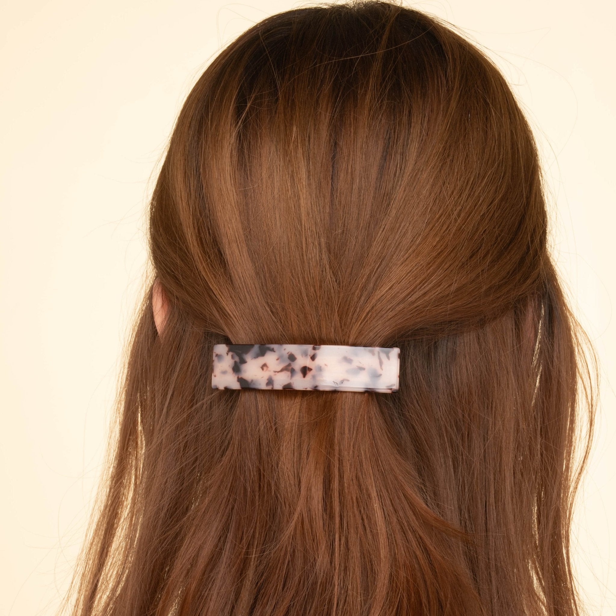 Beige Tortoiseshell Bar French Hair Clip - Camile & Stone