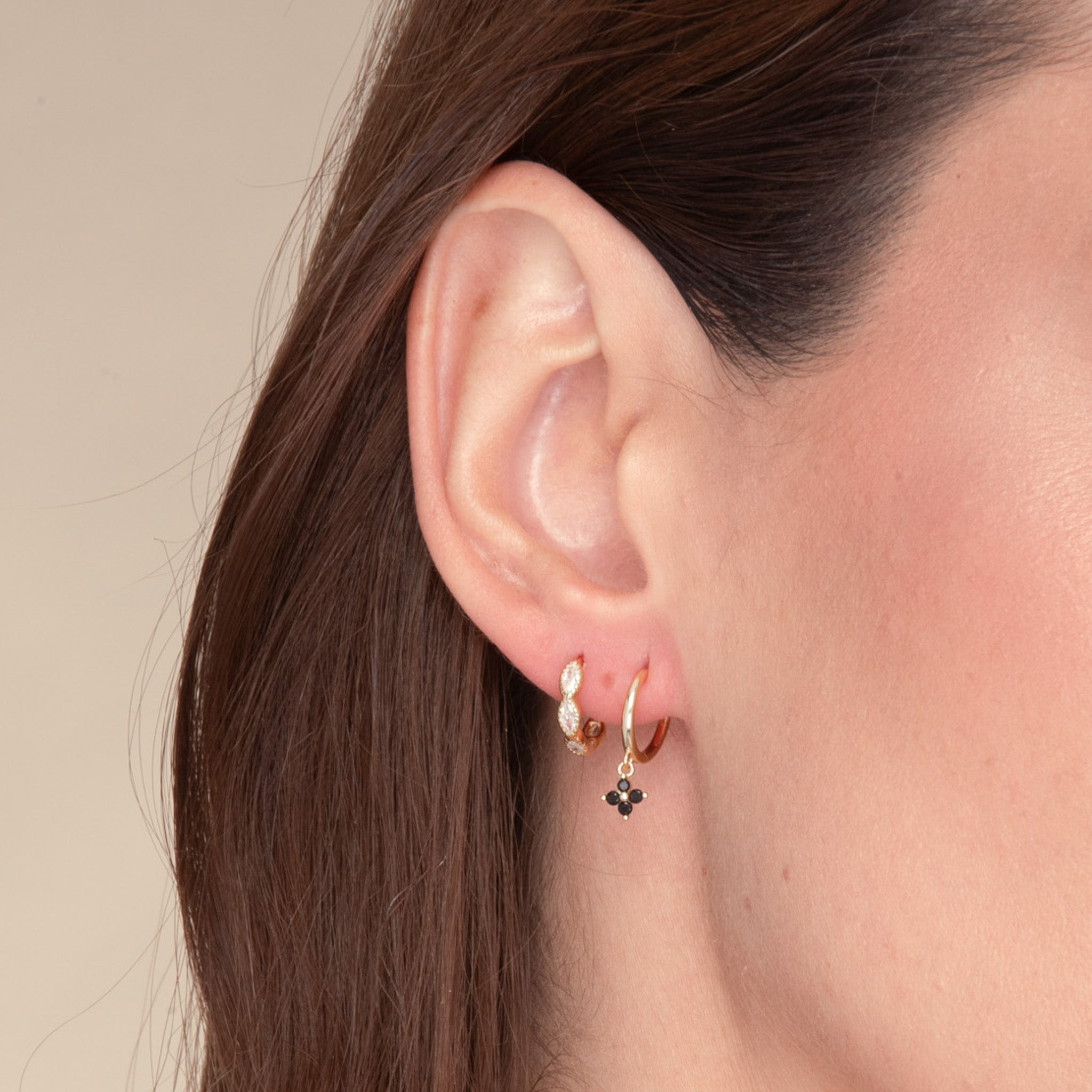 Black Clover Sapphire Hoop Earrings - Camile & Stone