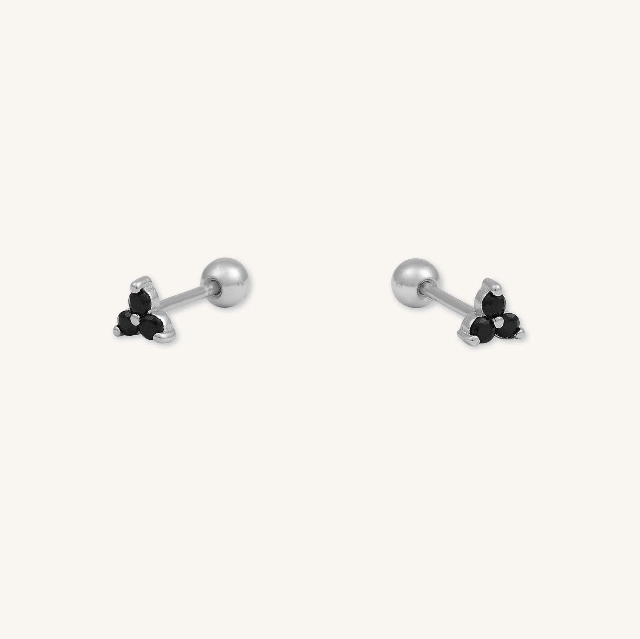Black Lotus Sapphire Barbell Cartilage Earrings - Camile & Stone