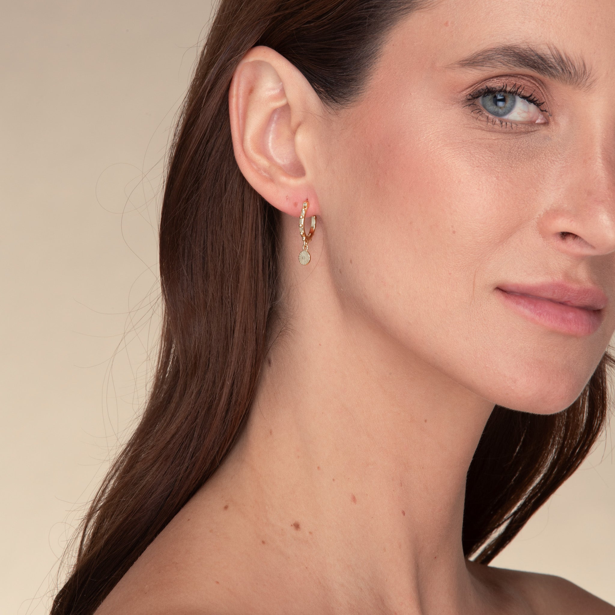 Boho Sun Huggie Hoop Earrings - Camile & Stone