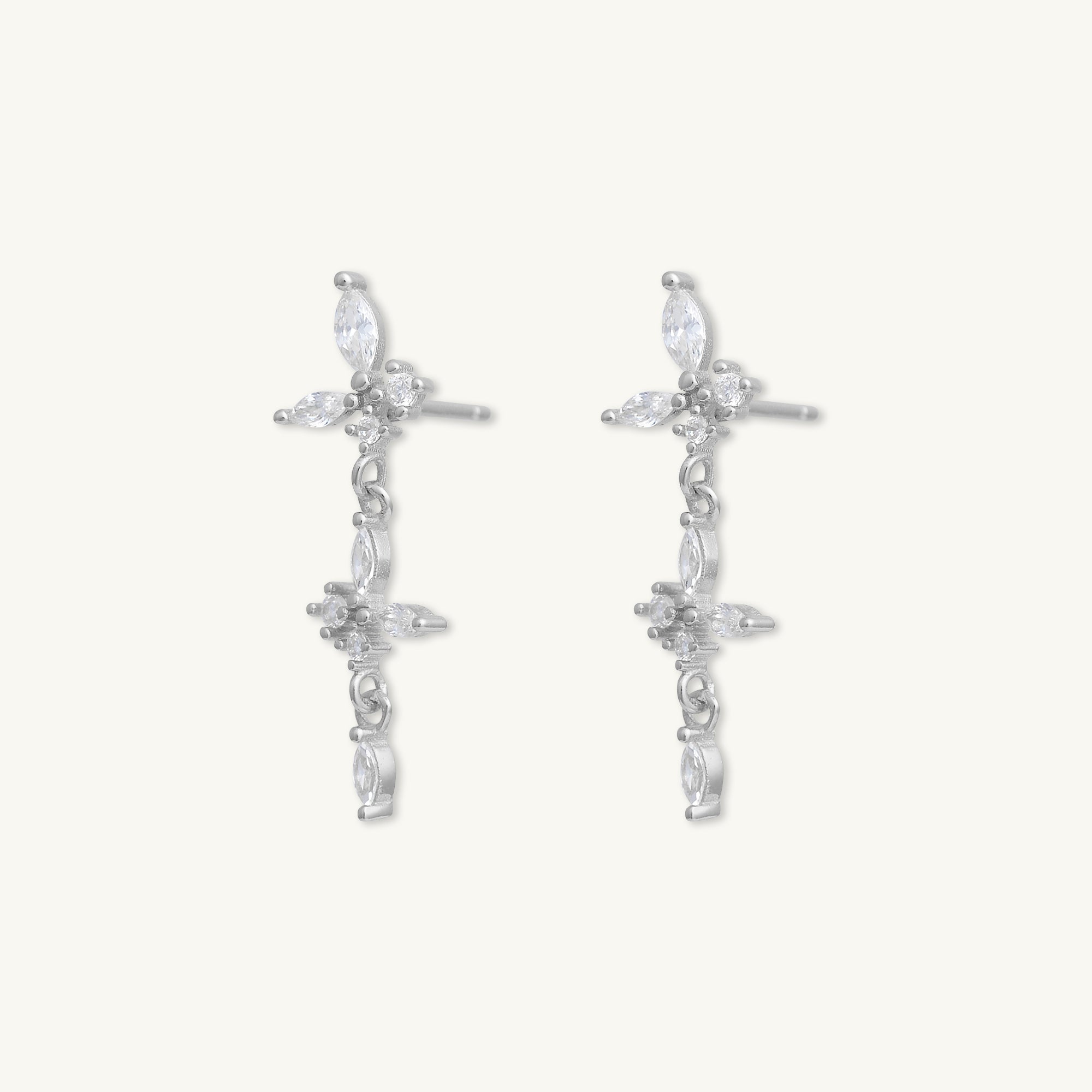 Butterfly Zirconia Dangle Stud Earrings - Camile & Stone