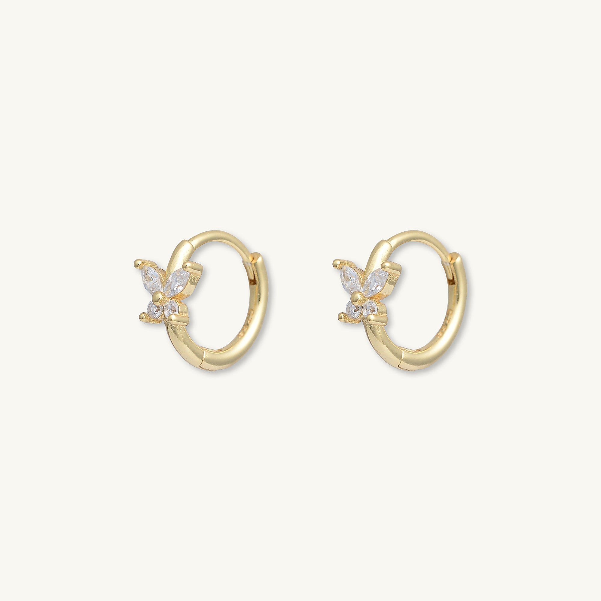 Butterfly Zirconia Huggie Earrings - Camile & Stone