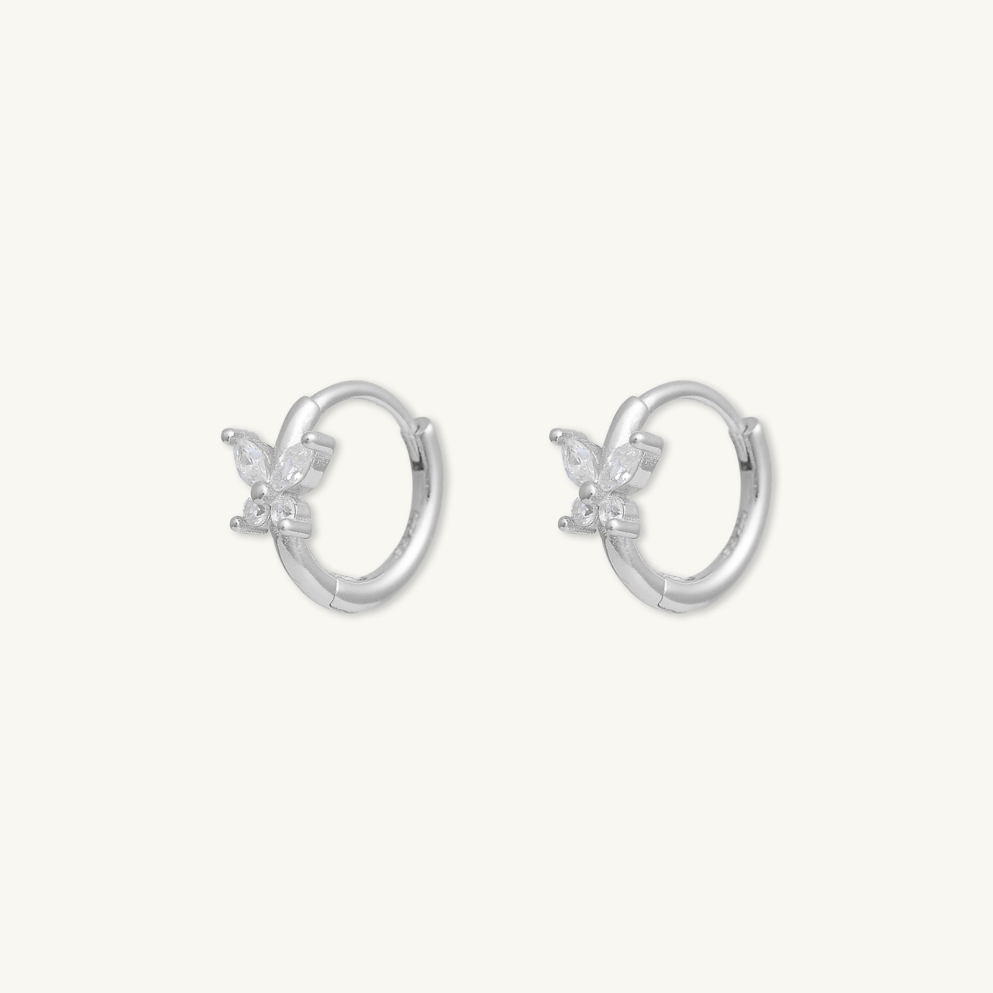 Butterfly Zirconia Huggie Earrings - Camile & Stone