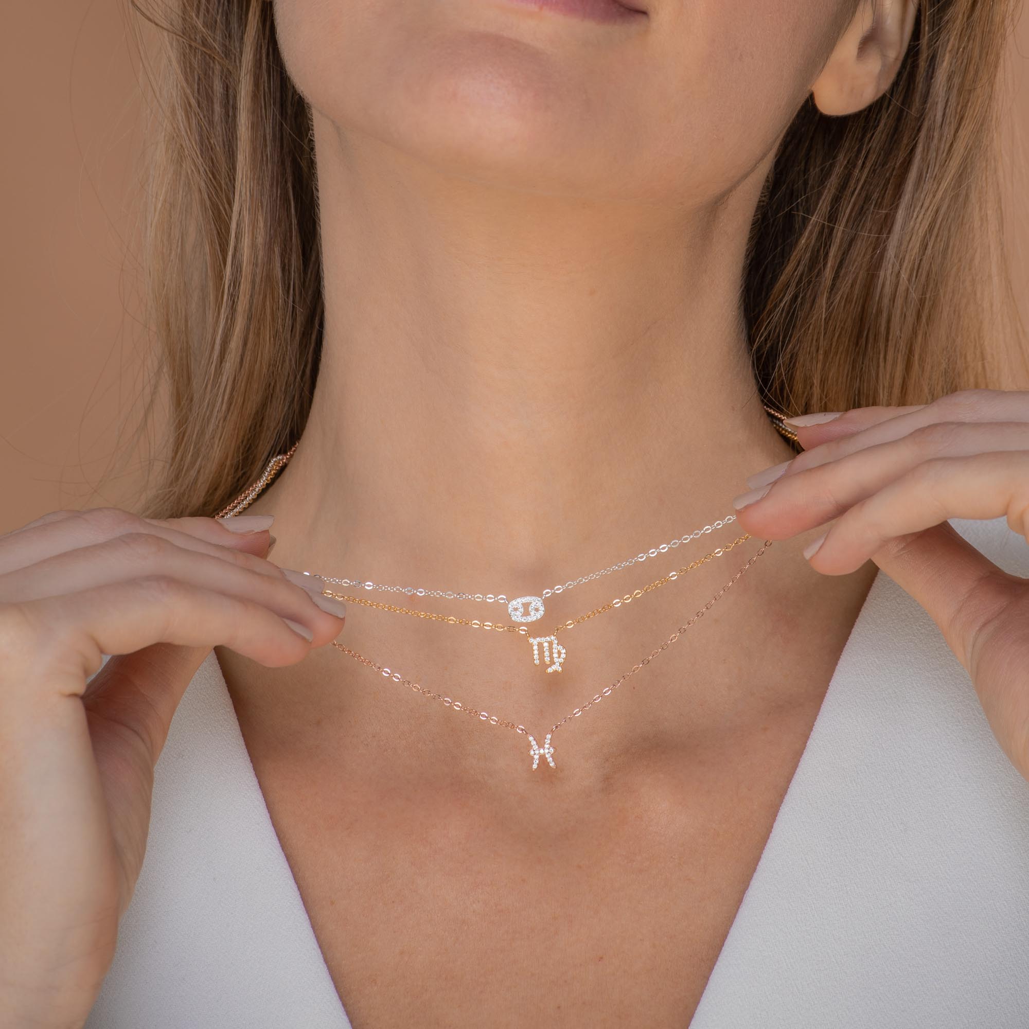 Cancer Sapphire Charm Zodiac Star Sign Necklace - Camile & Stone