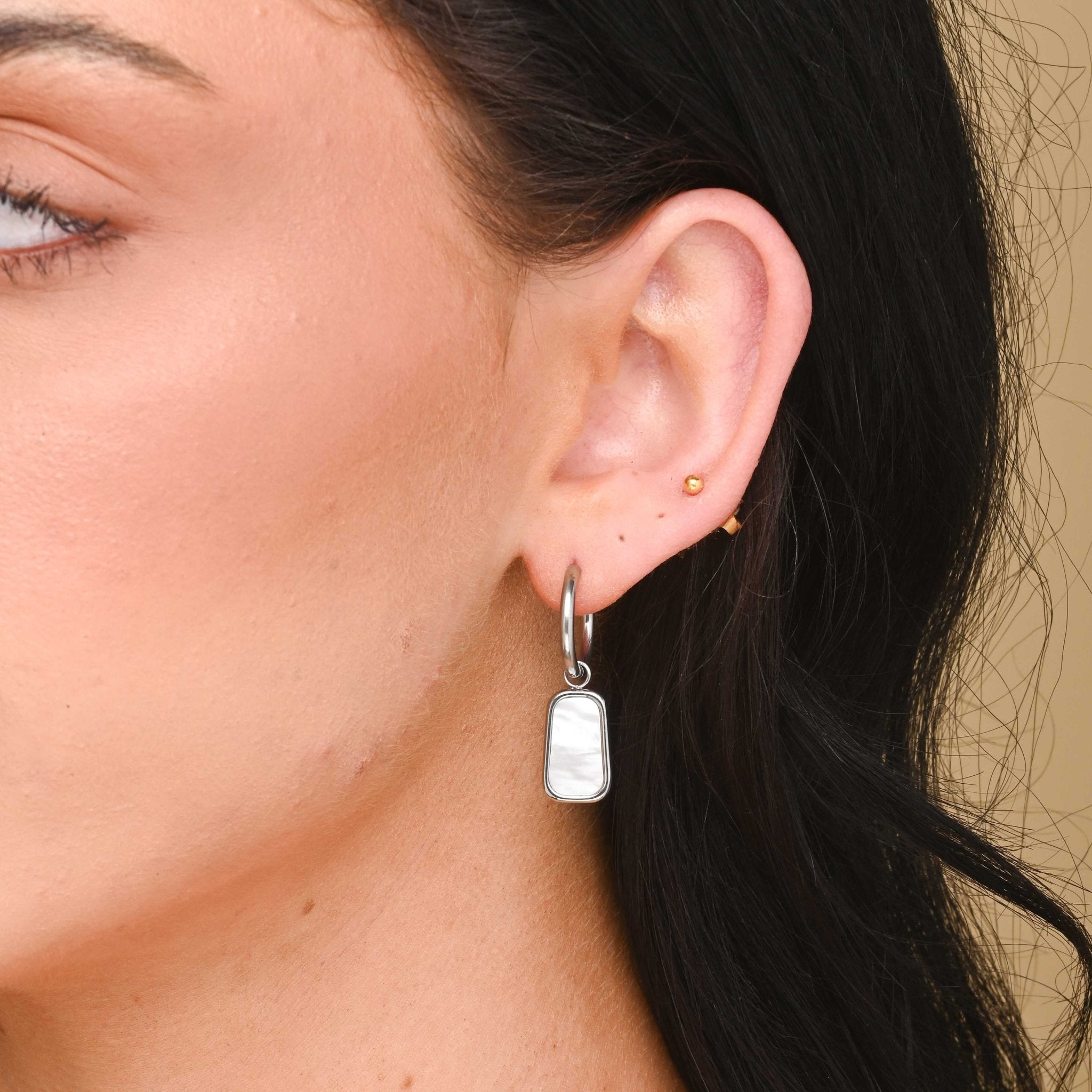 Casey MOP Huggie Earrings - Camile & Stone