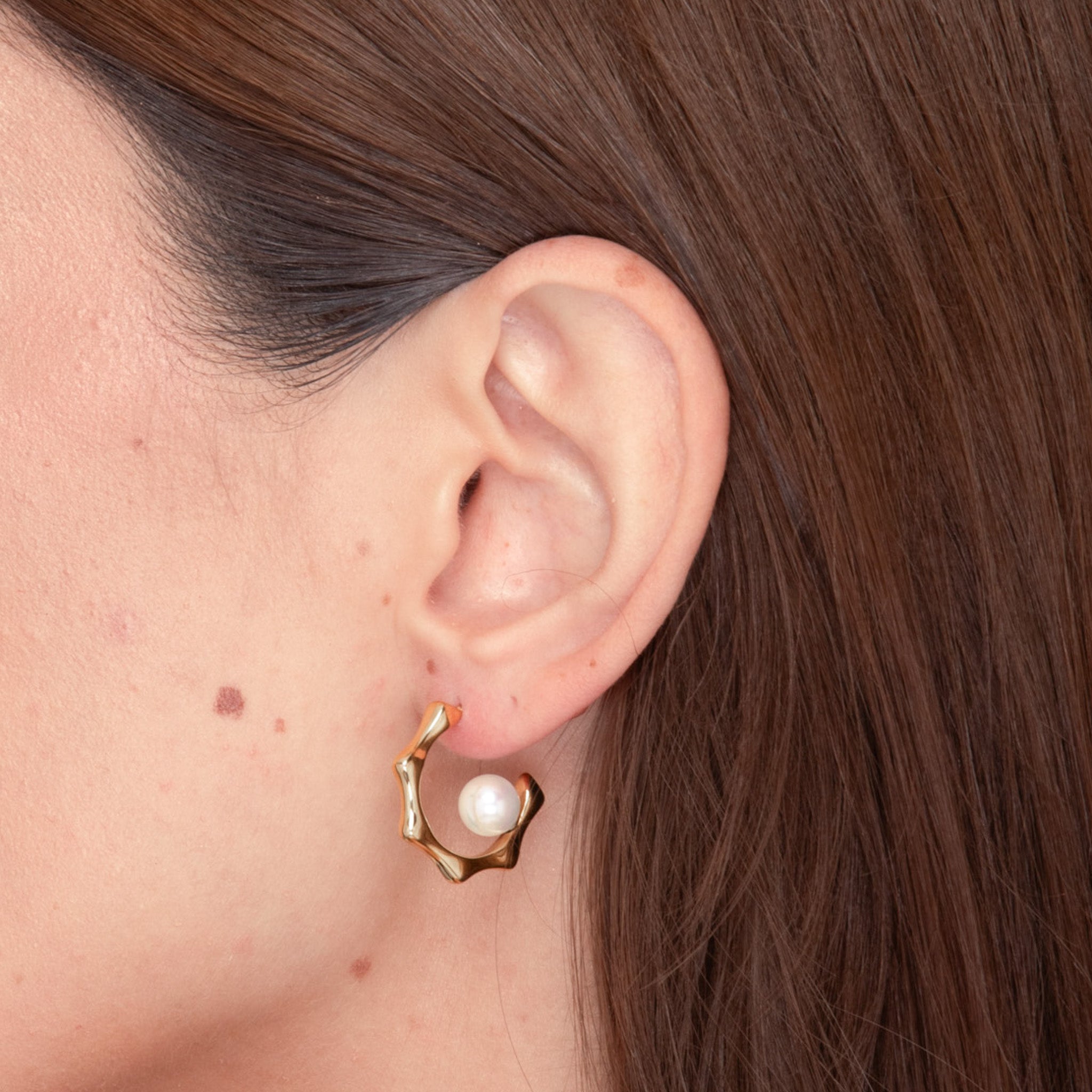 Cecily Pearl Hoop Earrings - Camile & Stone