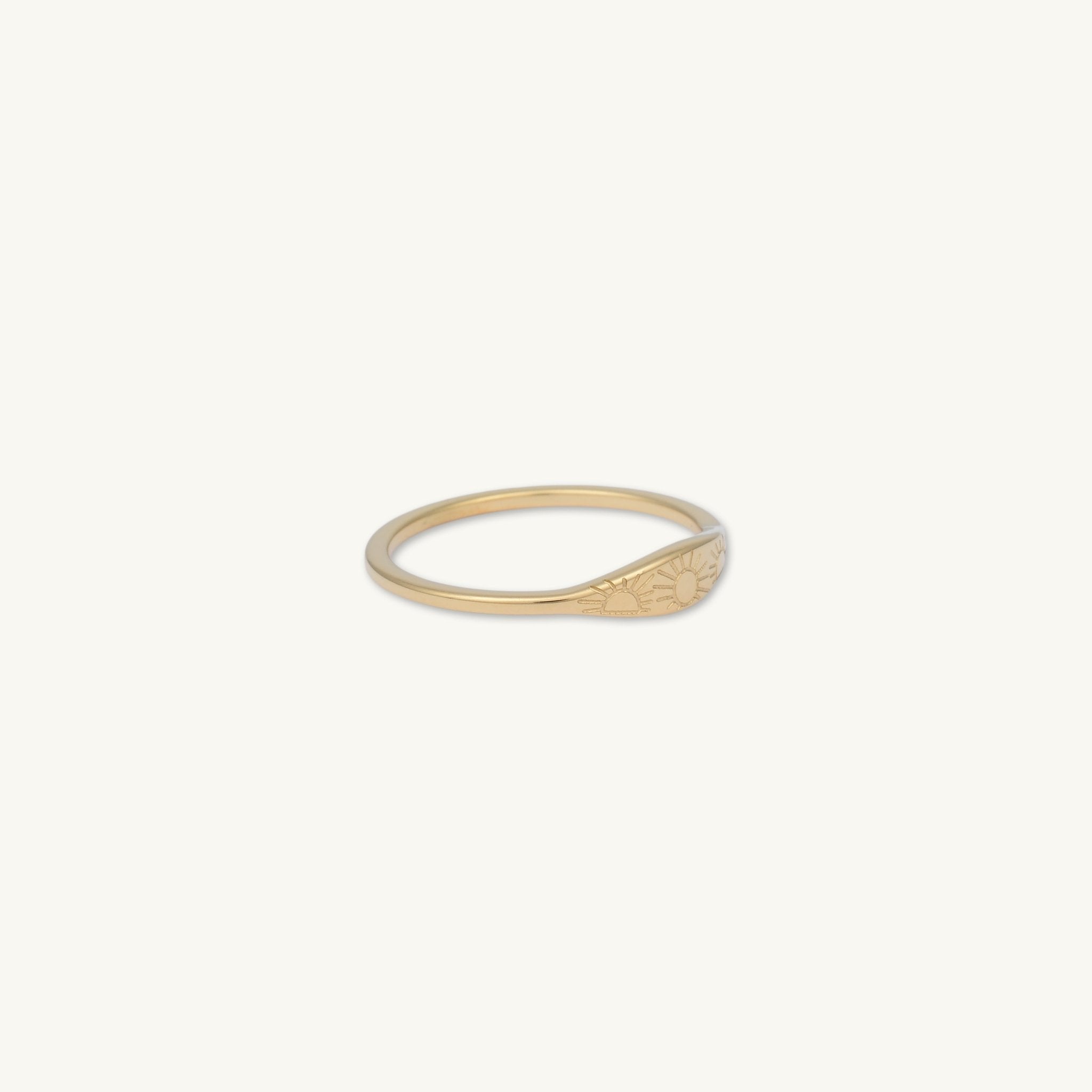 Celestial Trio Sun Signet Stacker Ring - Camile & Stone