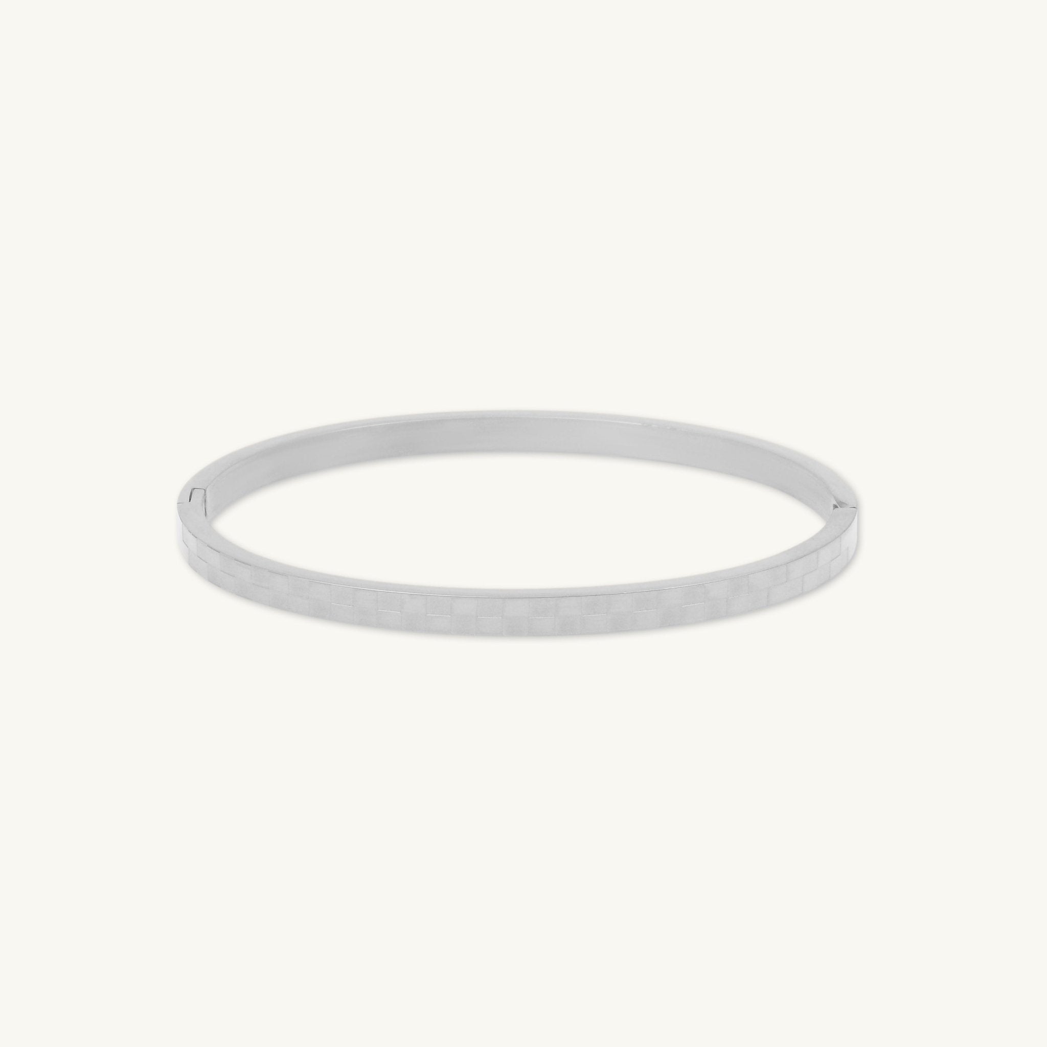 Checkered Hinged Bangle Bracelet - Camile & Stone