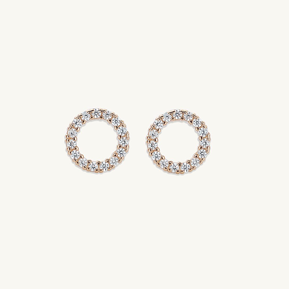 Circle Sapphire Stud Earrings - Camile & Stone