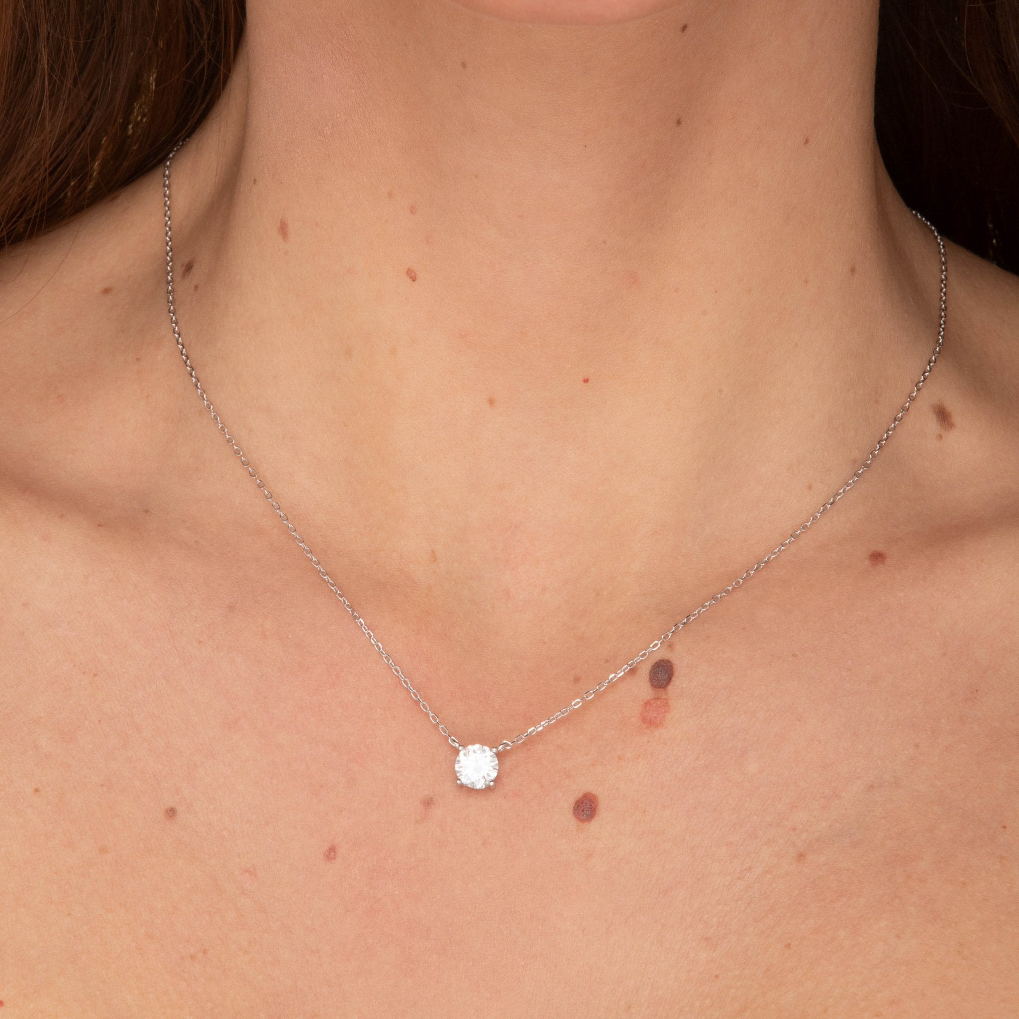 Classic Bezel Pendant Moissanite Necklace 1 Carat - Camile & Stone