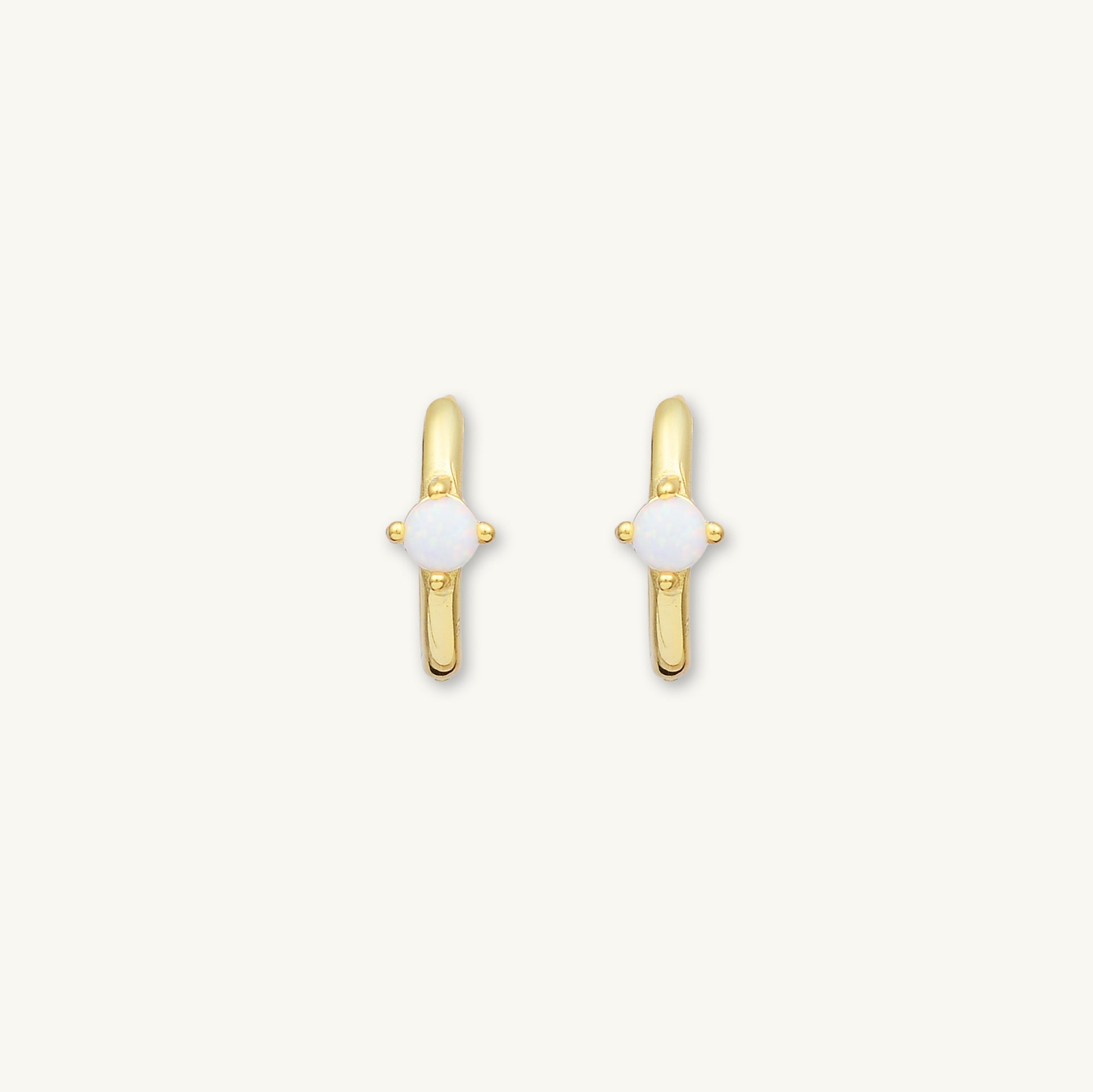 Classic Opal Huggie Hoop Earrings - Camile & Stone
