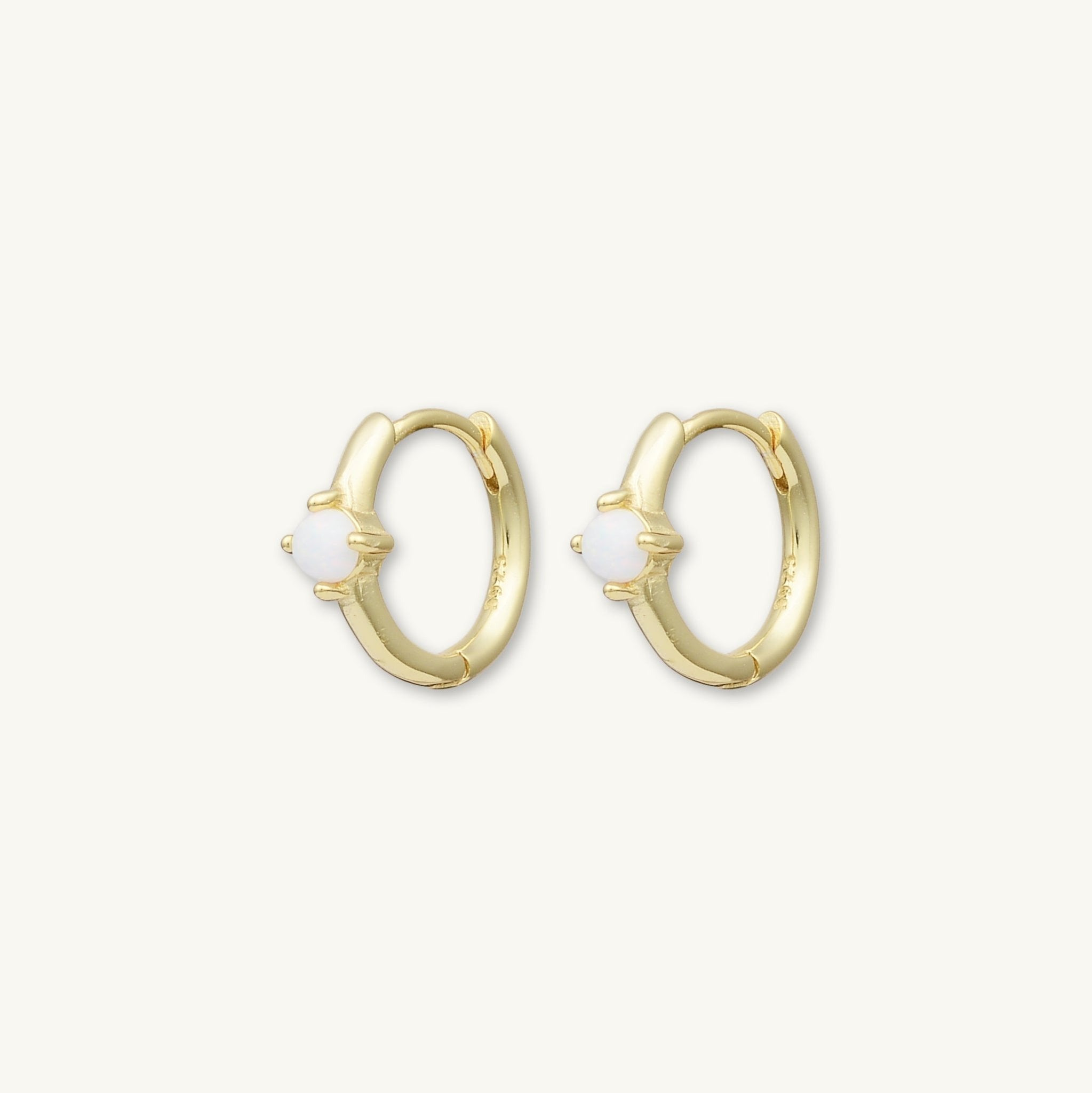 Classic Opal Huggie Hoop Earrings - Camile & Stone