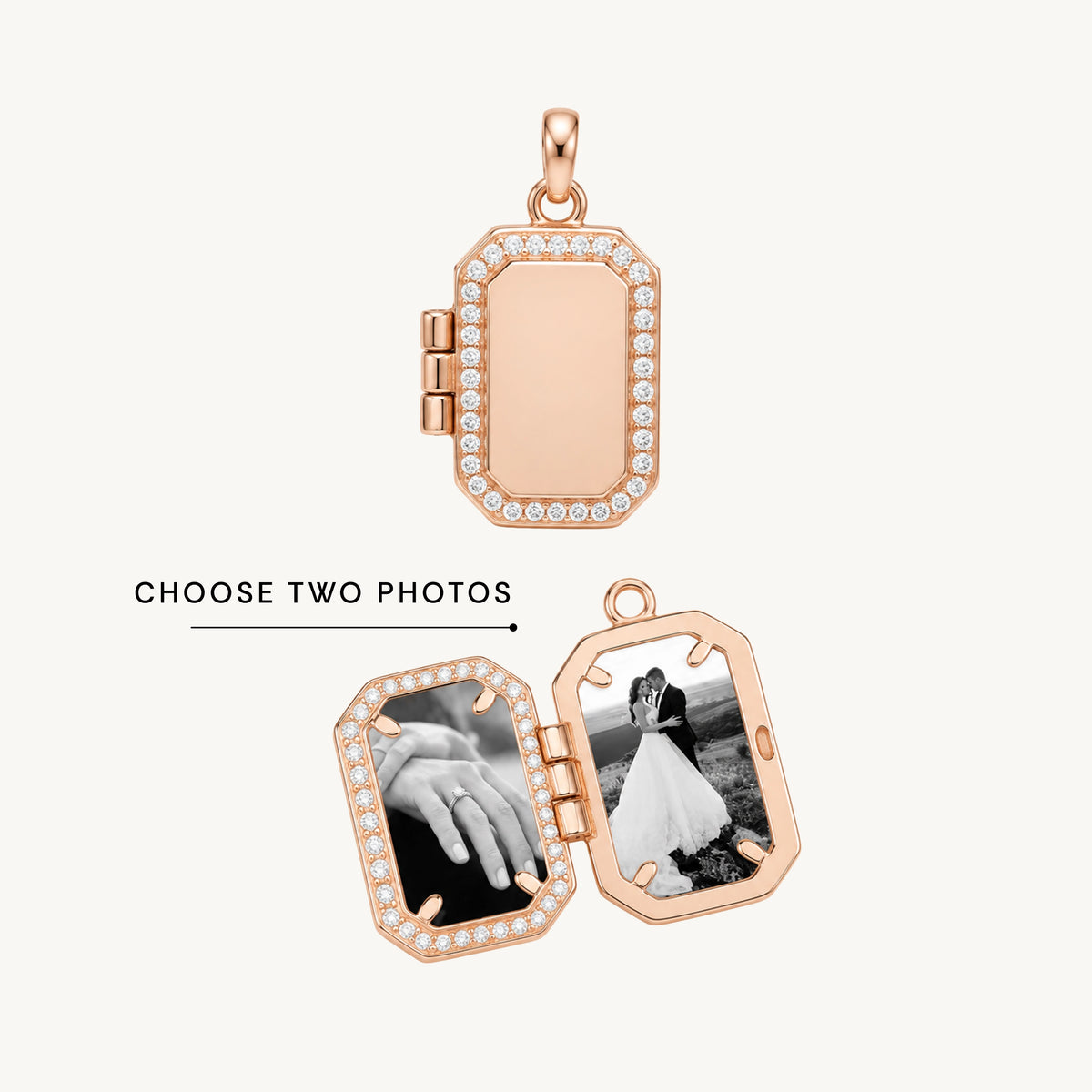 Classic Sapphire Photo Locket Pendant