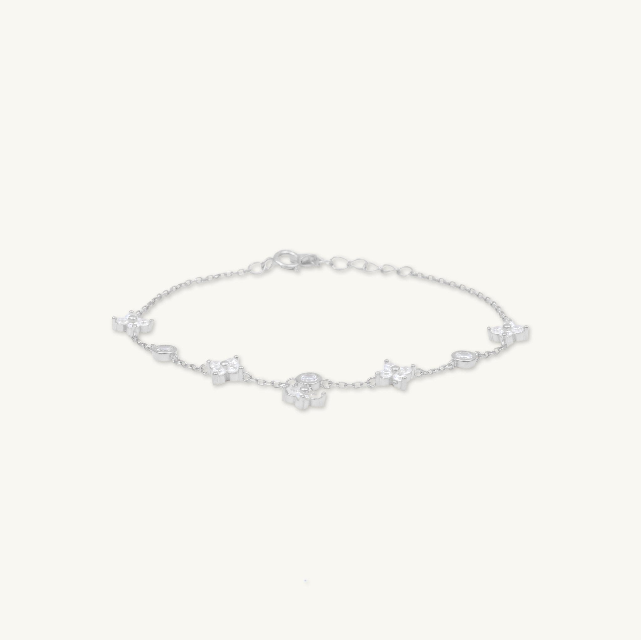 Clover Bezel Station Chain Bracelet - Camile & Stone