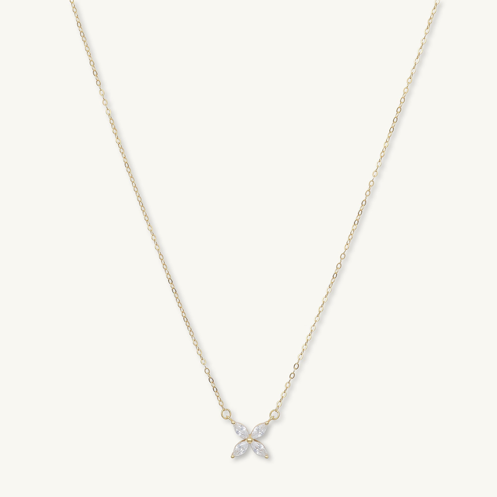 Clover Marquise Sapphire Chain Necklace - Camile & Stone
