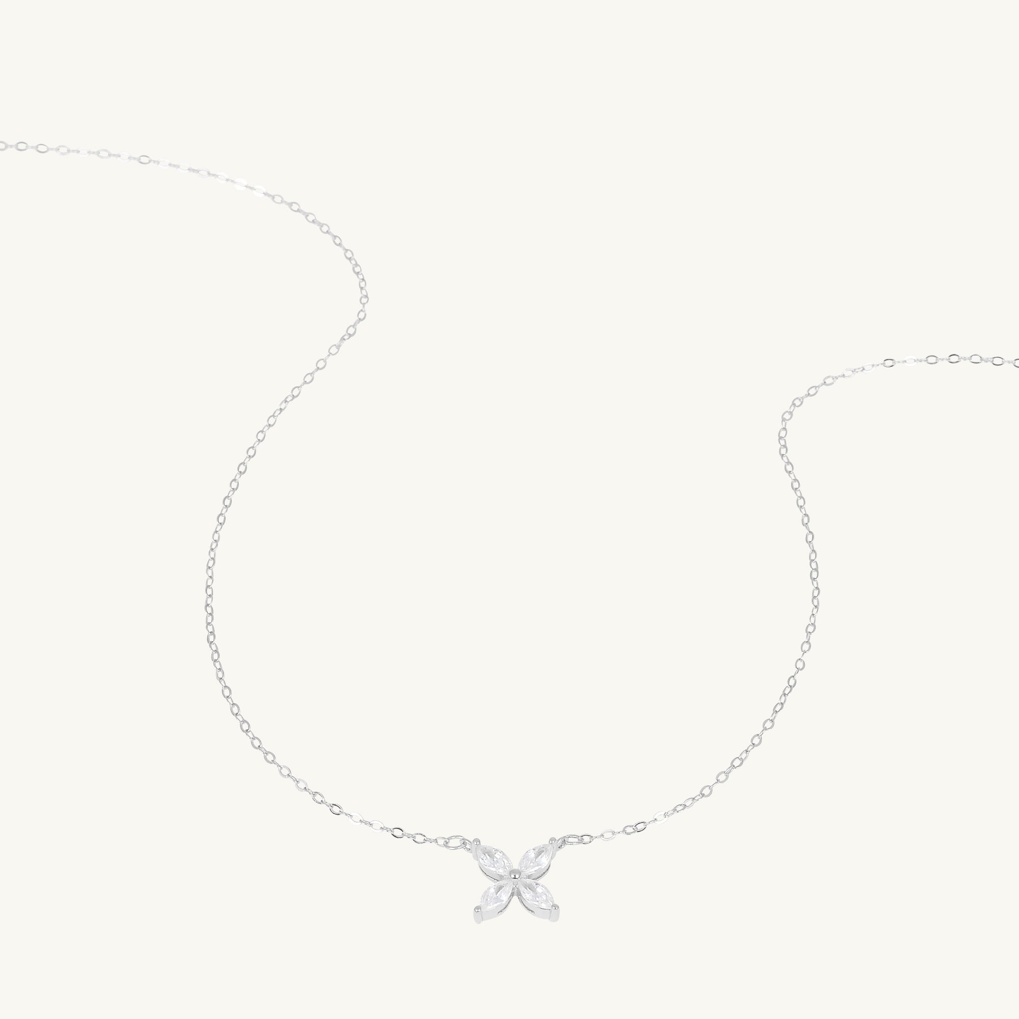 Clover Marquise Sapphire Chain Necklace - Camile & Stone