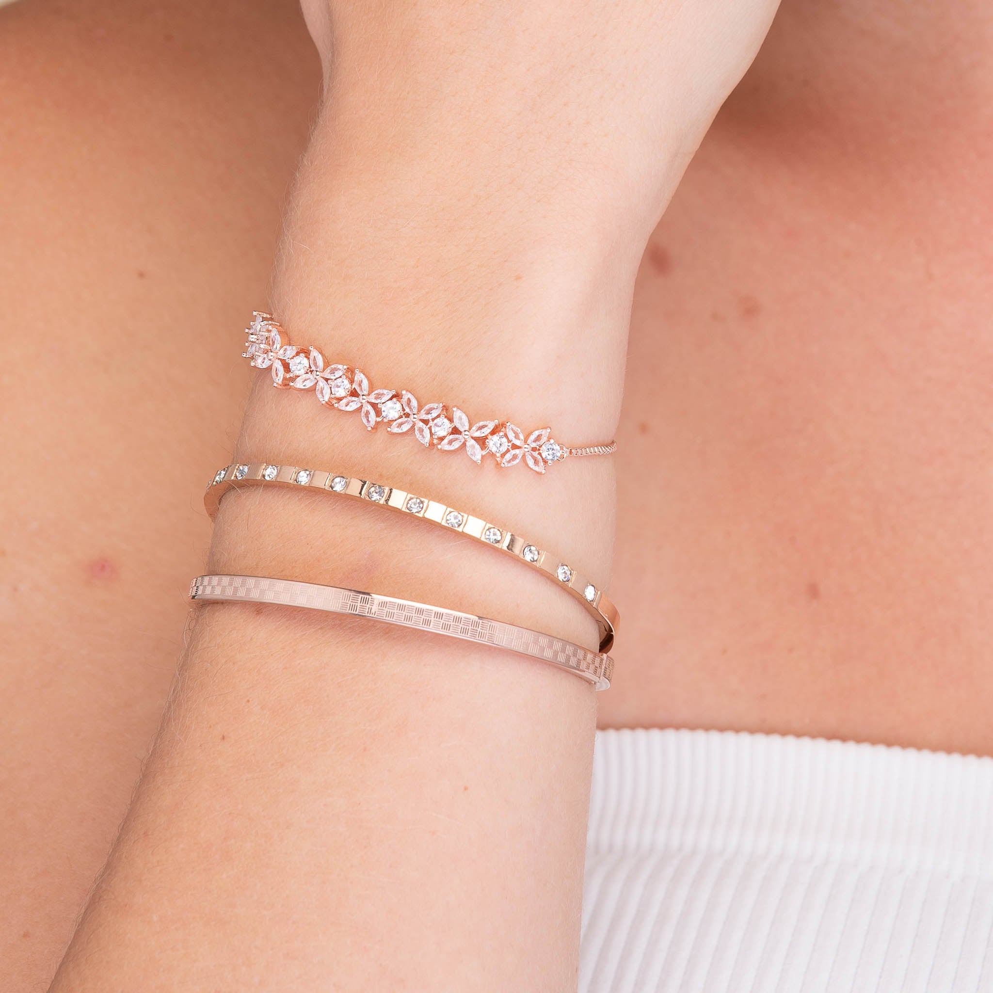 Clover Marquise Tennis Chain Bracelet - Camile & Stone