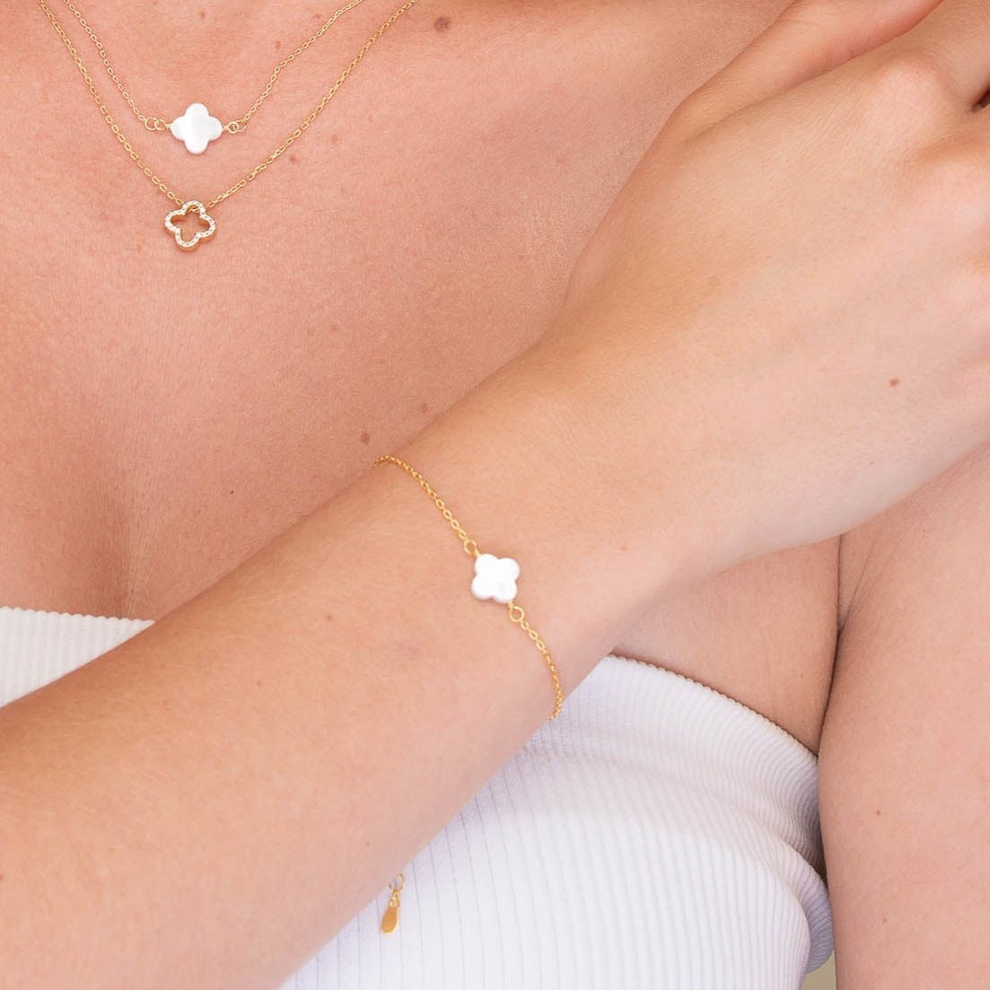 Clover MOP Chain Bracelet - Camile & Stone