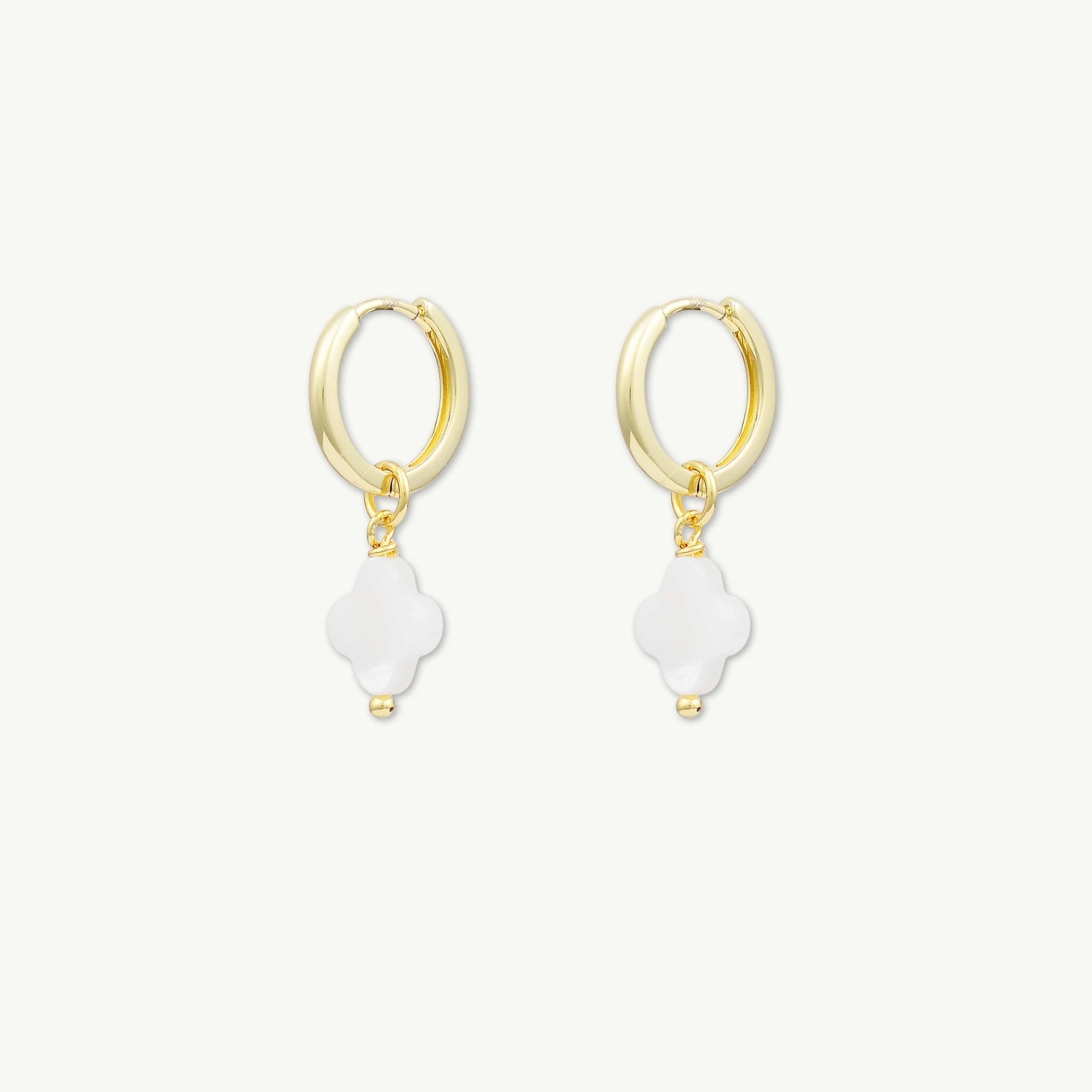 Clover MOP Huggie Hoop Earrings - Camile & Stone