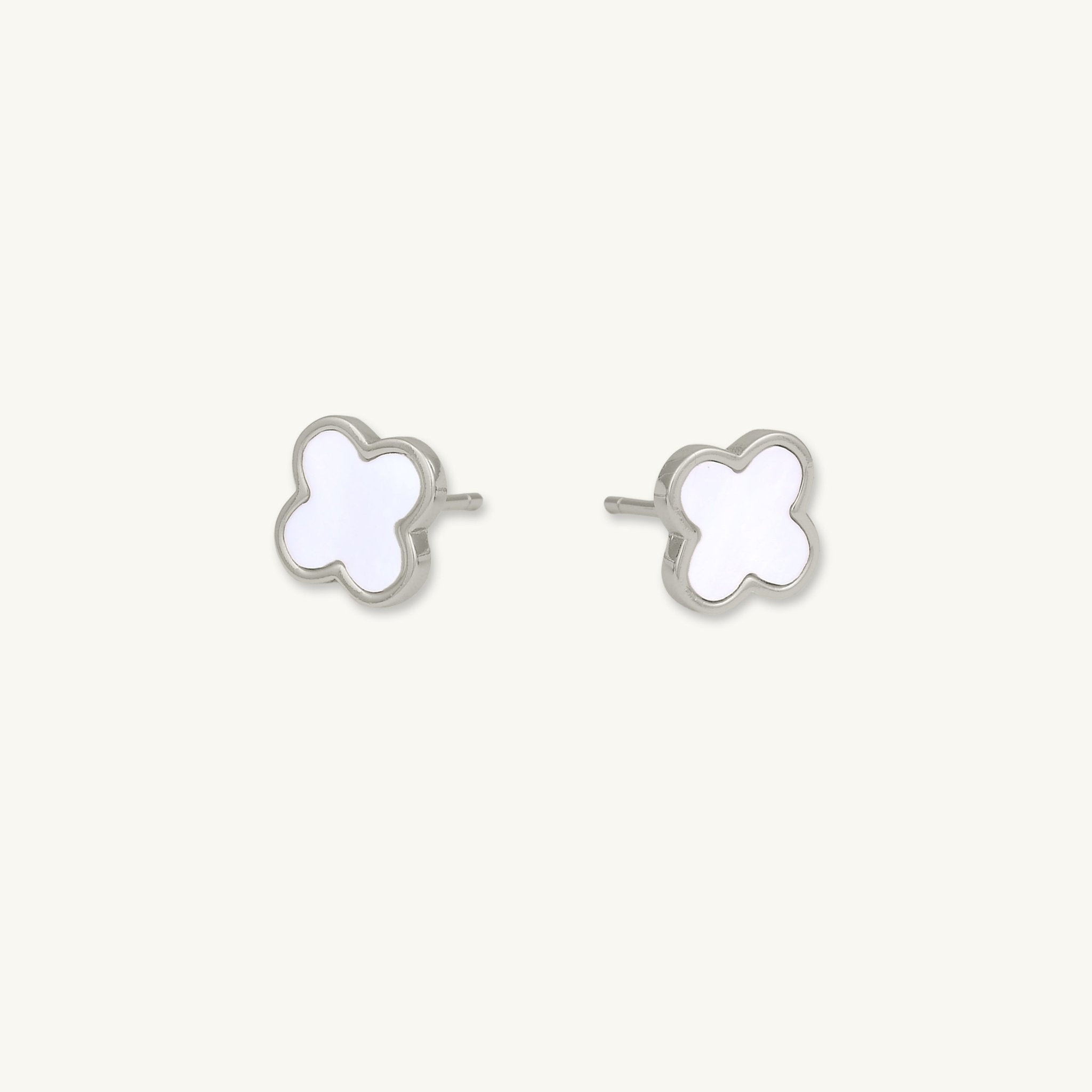 Clover Mother Of Pearl Stud Earrings - Camile & Stone