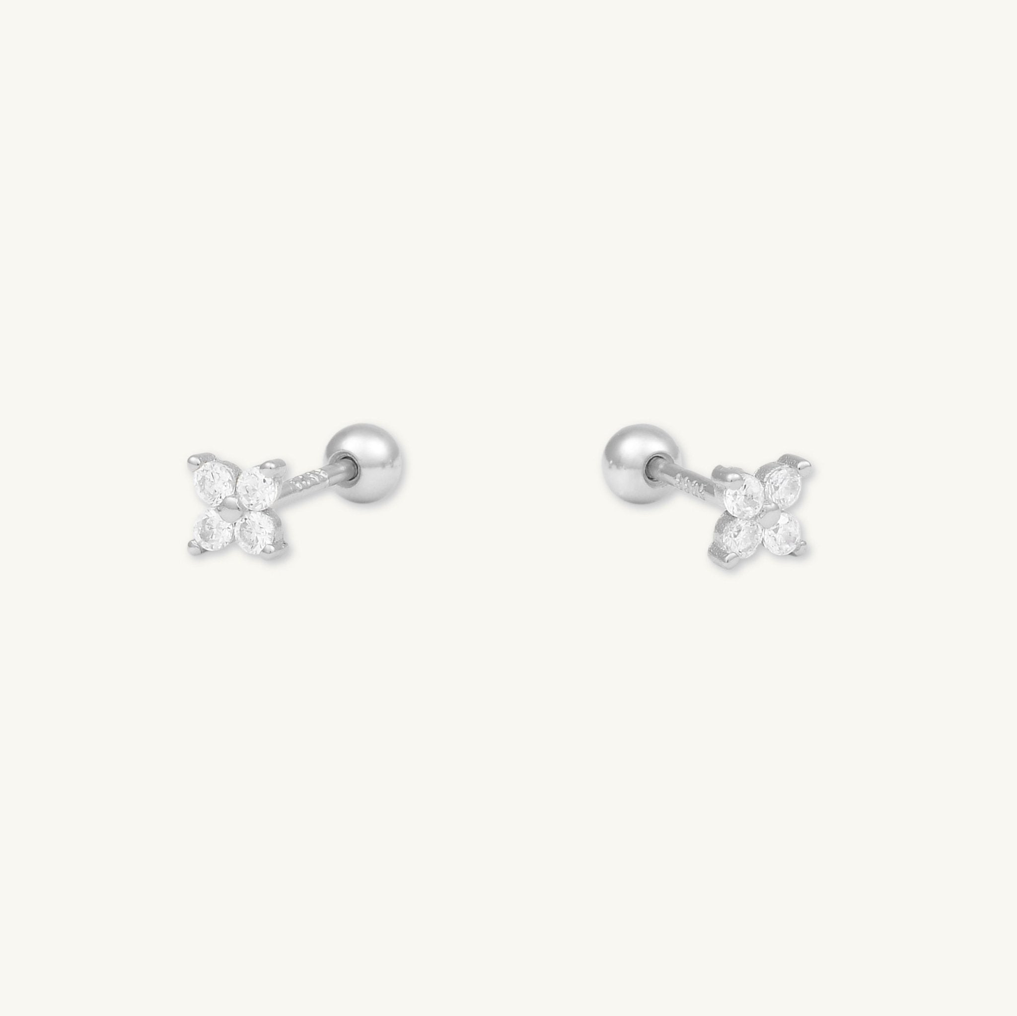 Clover Sapphire Barbell Cartilage Earrings - Camile & Stone