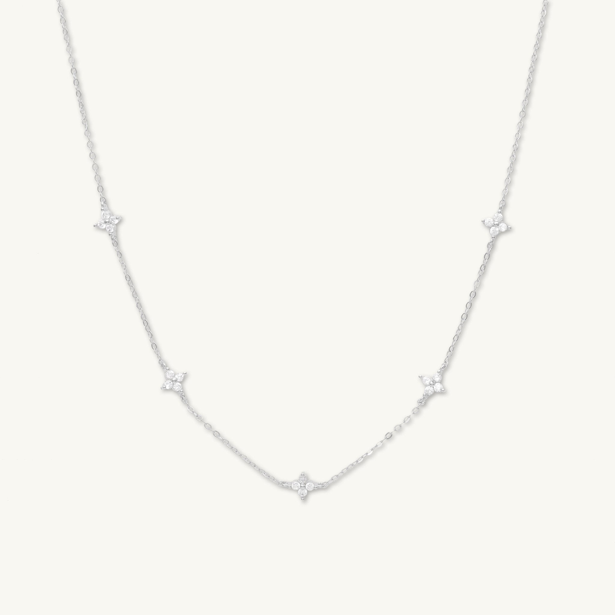 Clover Station Sapphire Chain Necklace - Camile & Stone