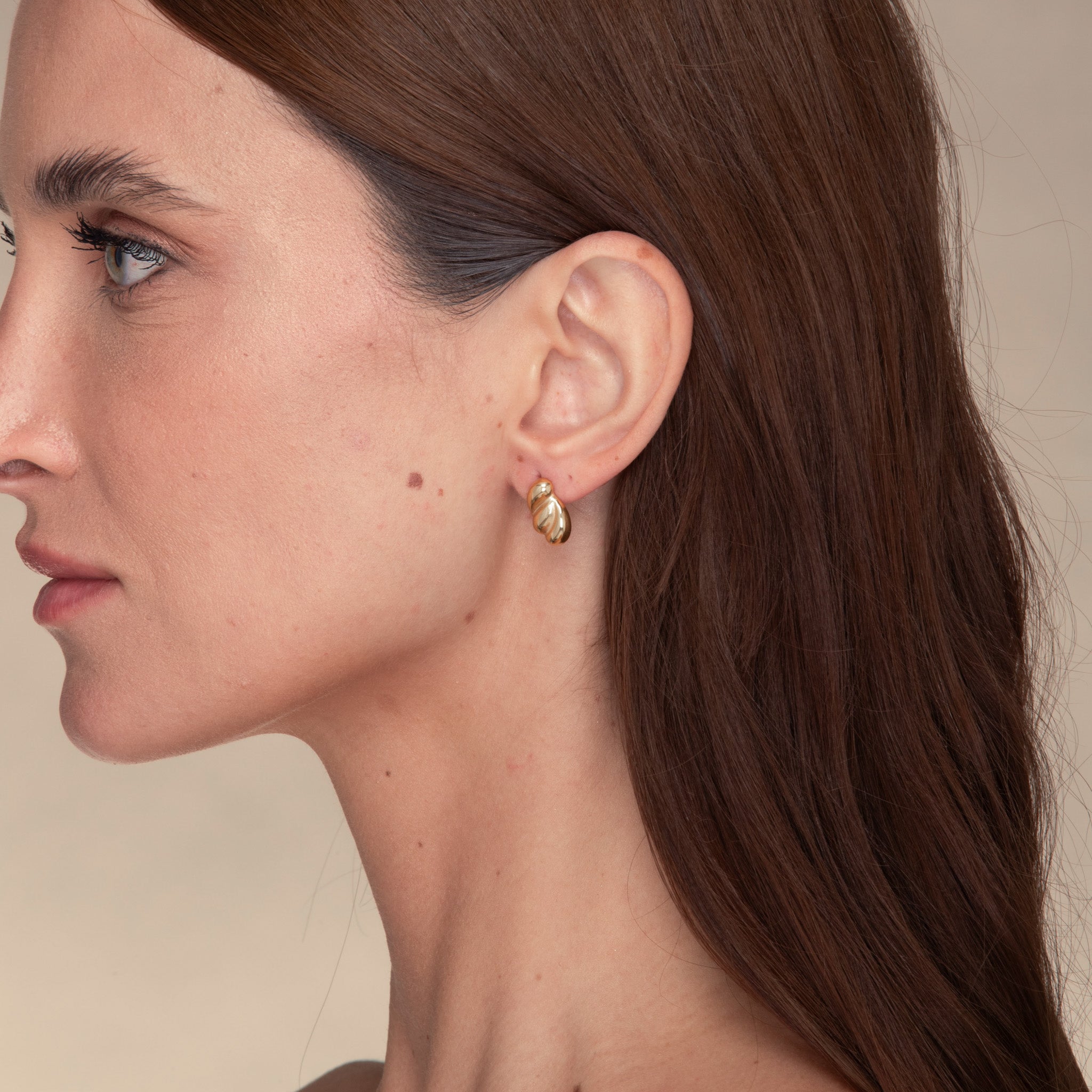 Croissant Dome Stud Earrings - Camile & Stone