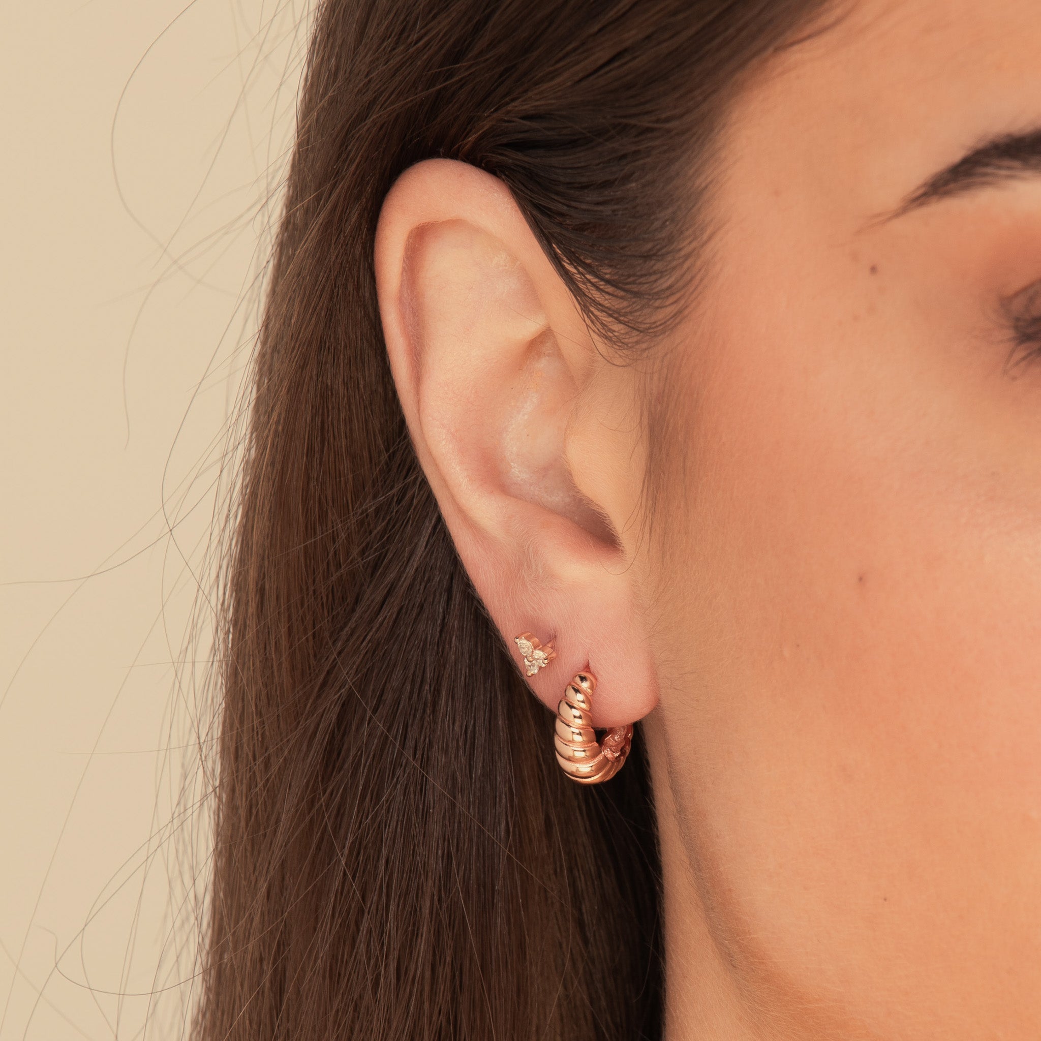 Croissant Huggie Stud Earrings - Camile & Stone