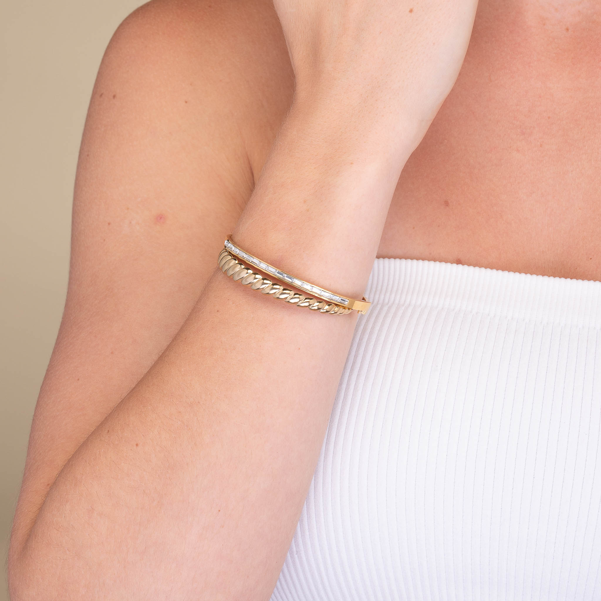 Croissant Open Cuff Bangle - Camile & Stone