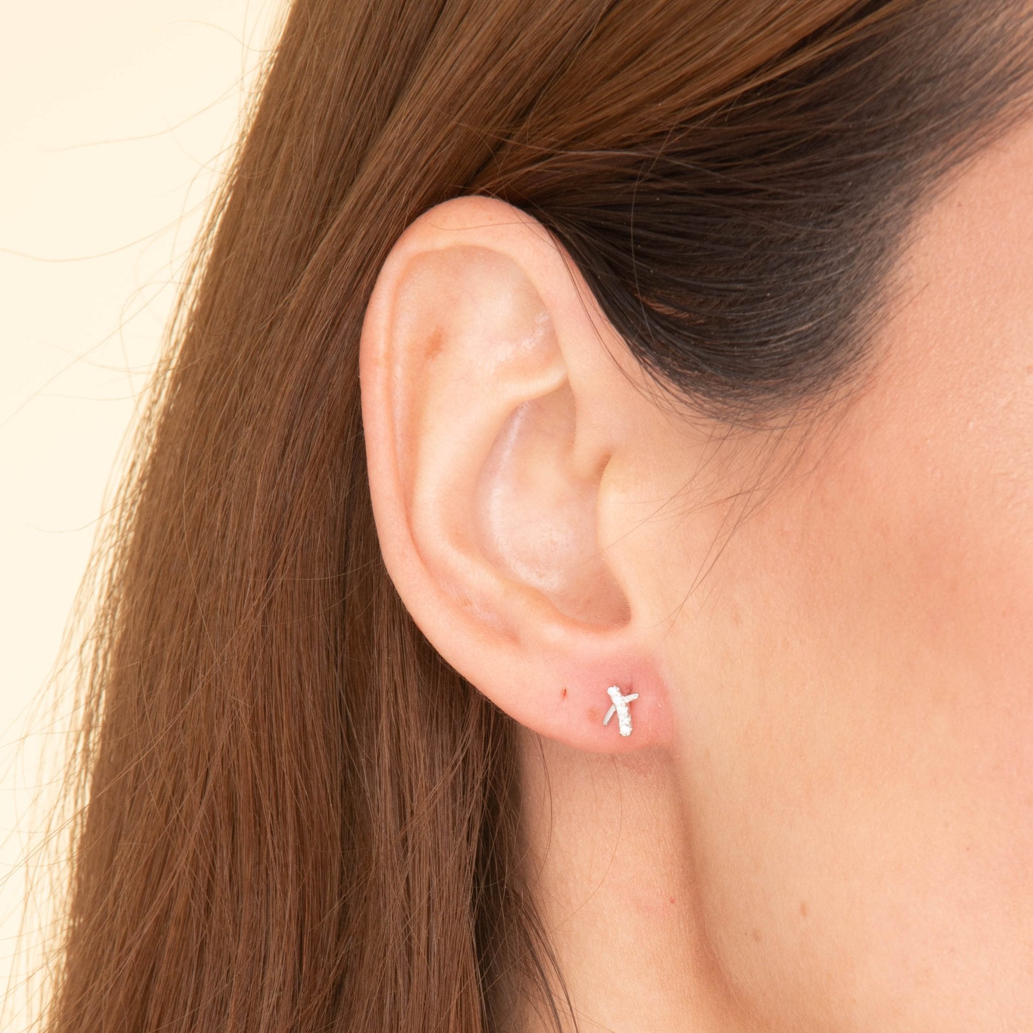 Cross Sapphire Stud Earrings - Camile & Stone