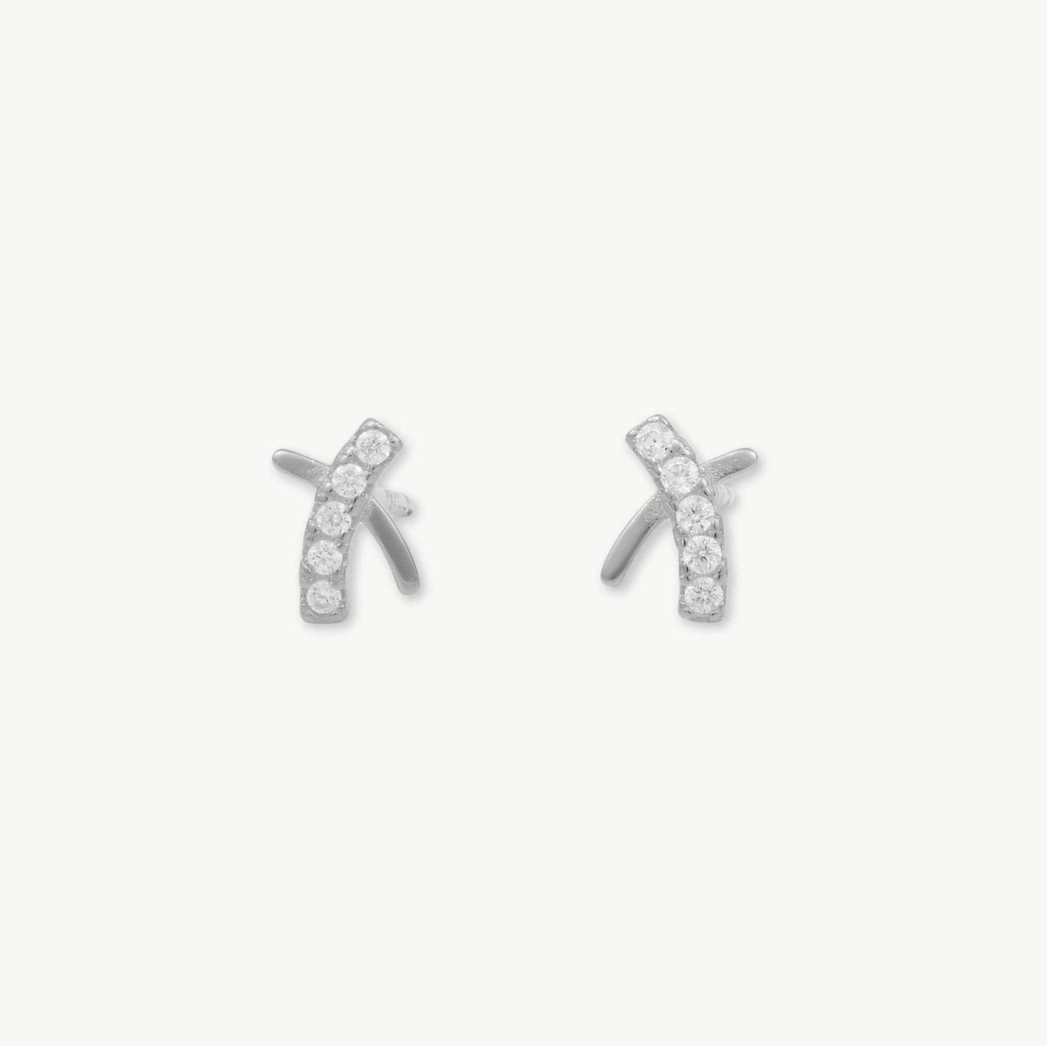 Cross Sapphire Stud Earrings - Camile & Stone