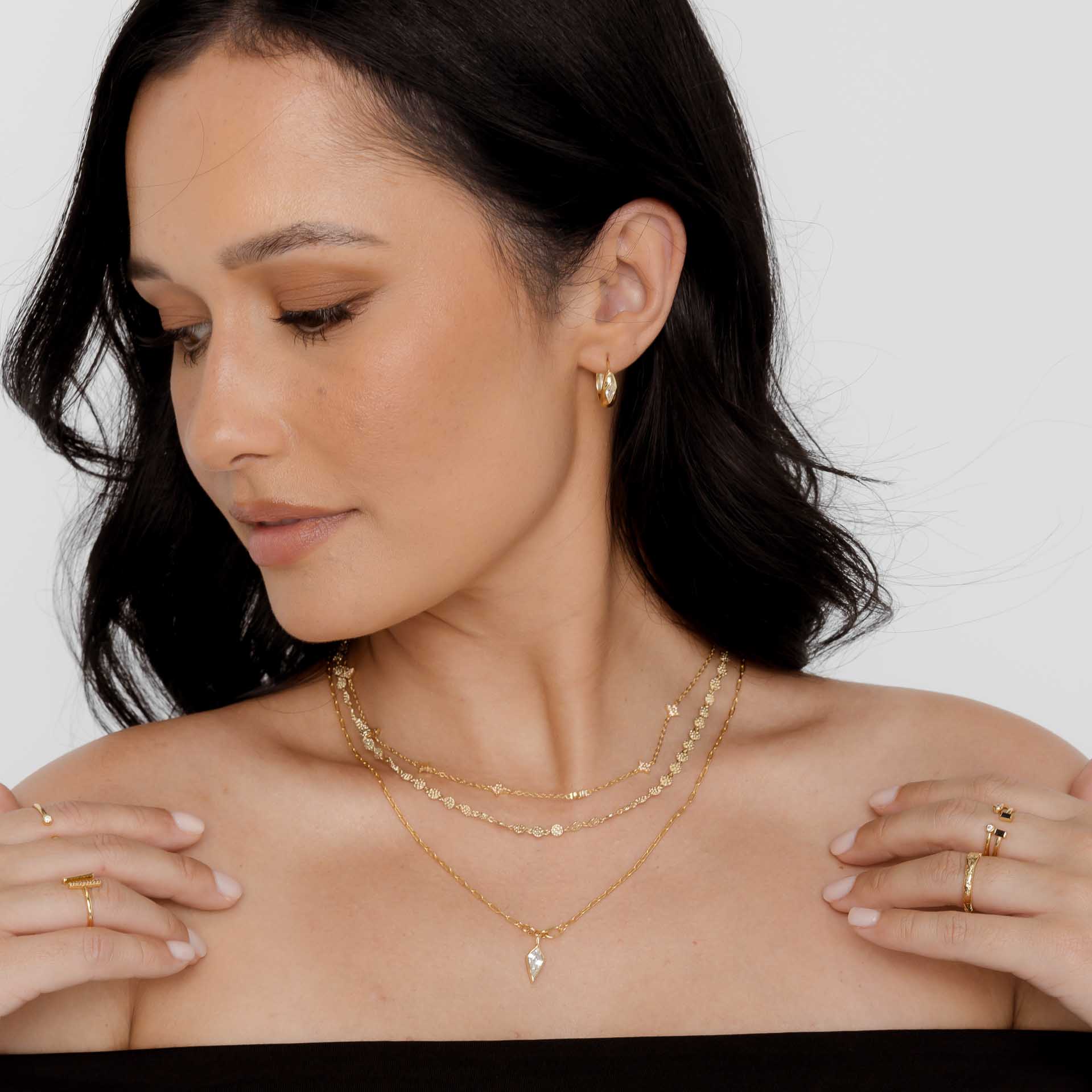 Dome Sapphire Huggie Earrings - Camile & Stone