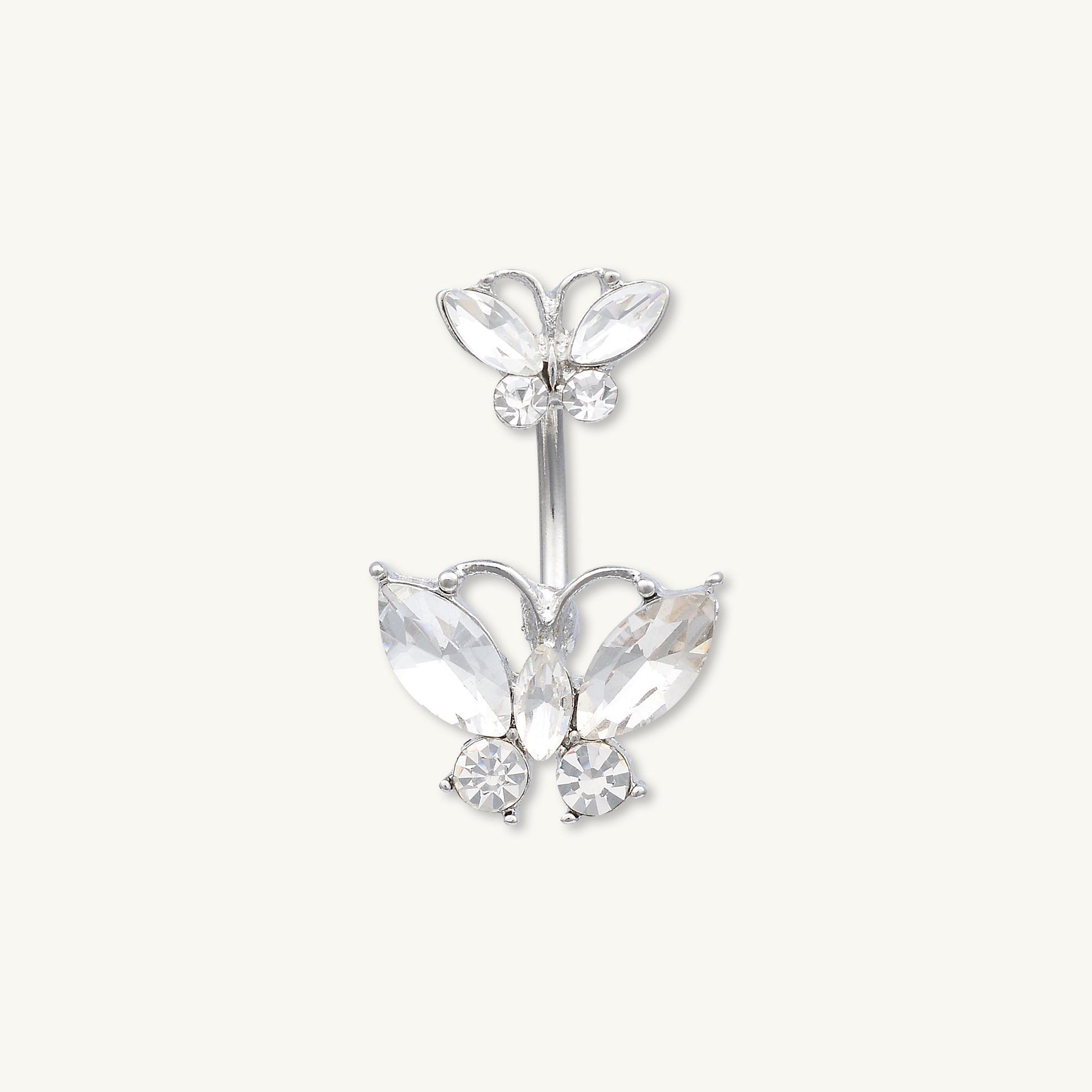 Double Butterfly Titanium Belly Ring - Camile & Stone