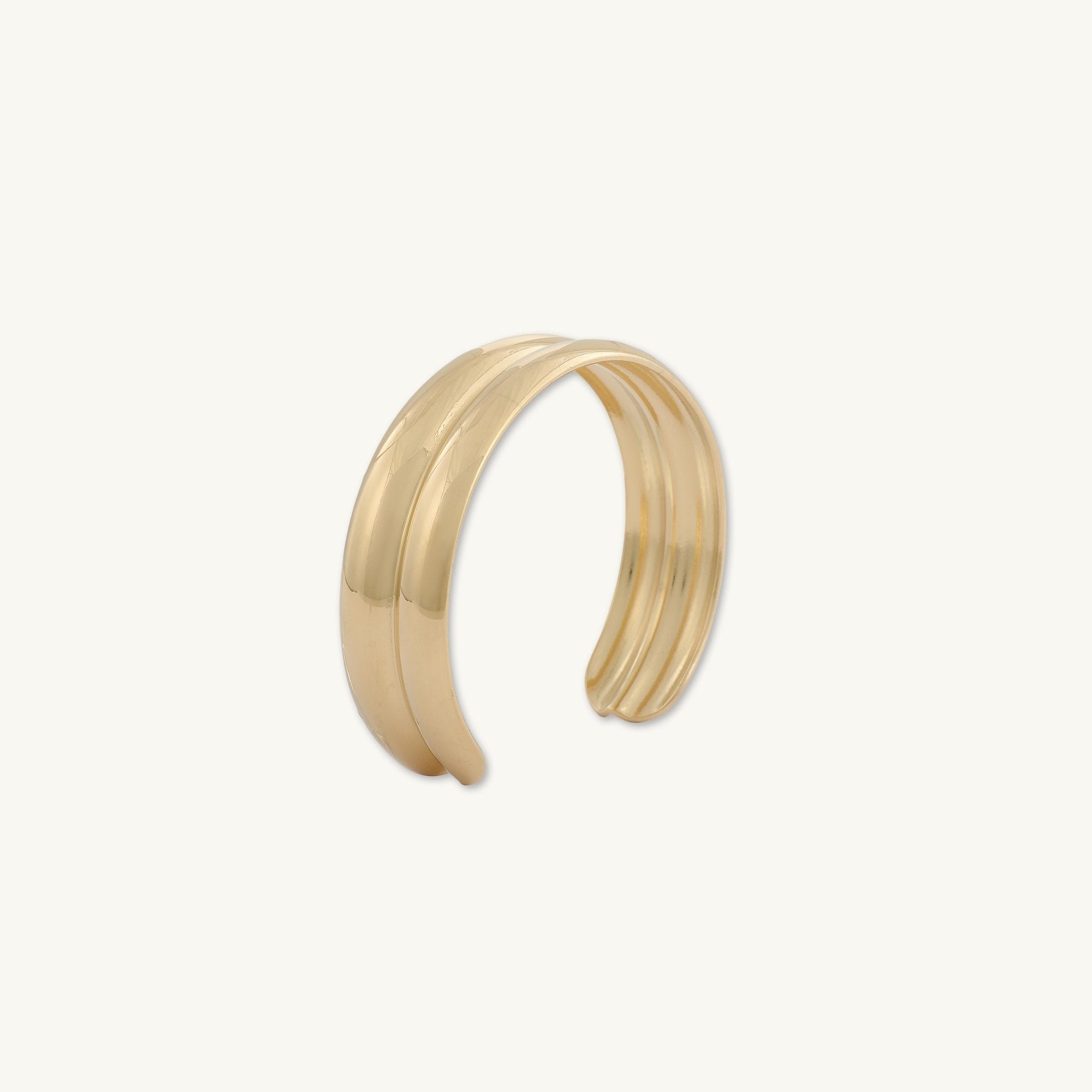 Double Dome Statement Open Cuff Bangle - Camile & Stone