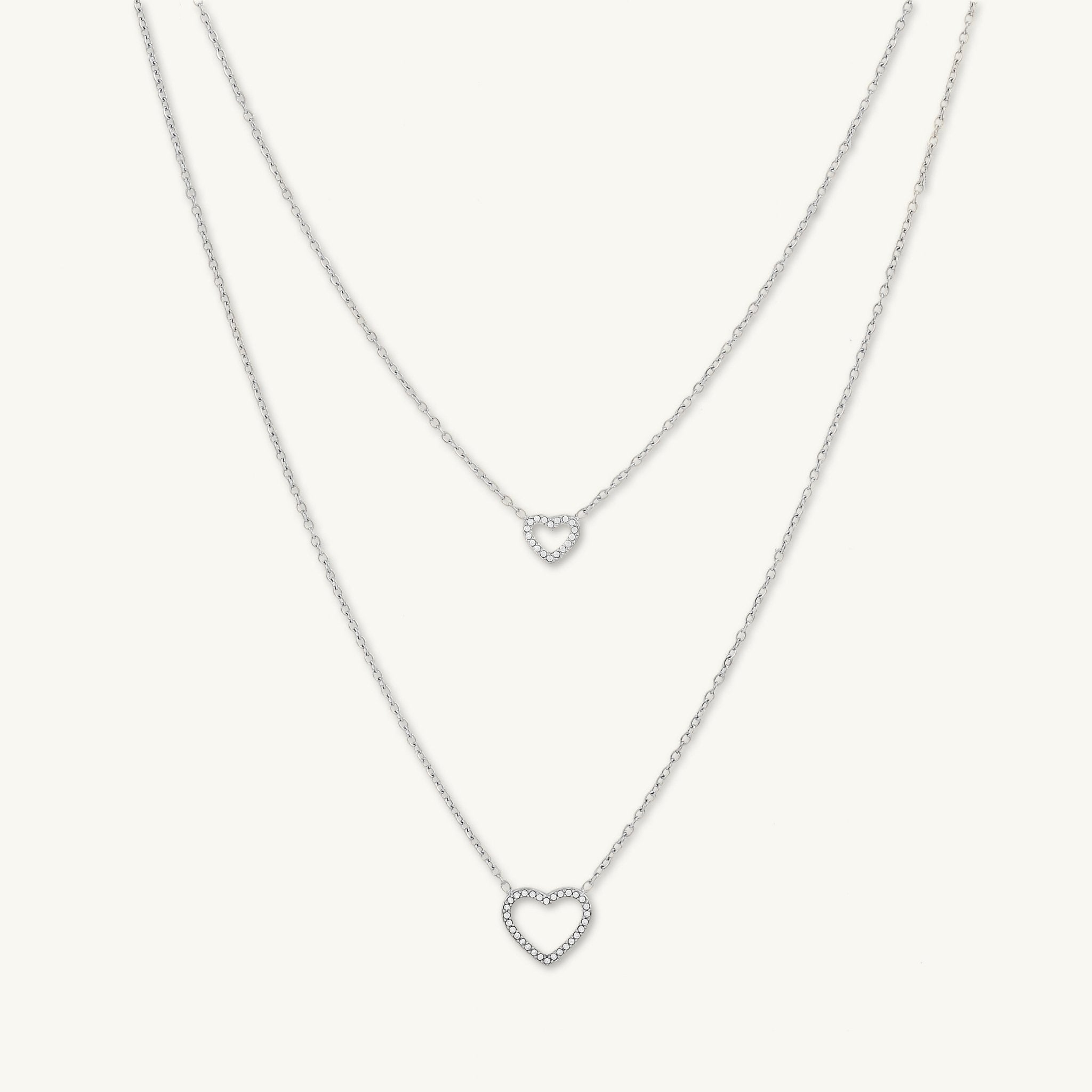 Double Love Heart Layered Necklace - Camile & Stone
