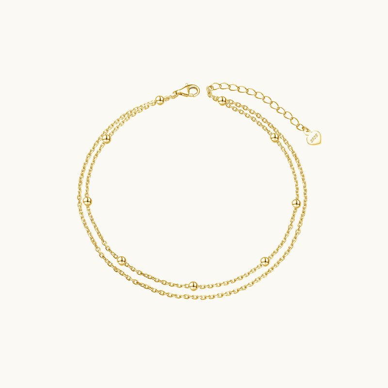 Double Satellite Chain Anklet - Camile & Stone