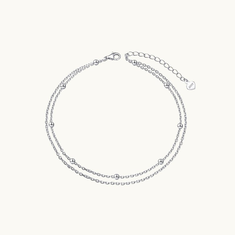 Double Satellite Chain Anklet - Camile & Stone
